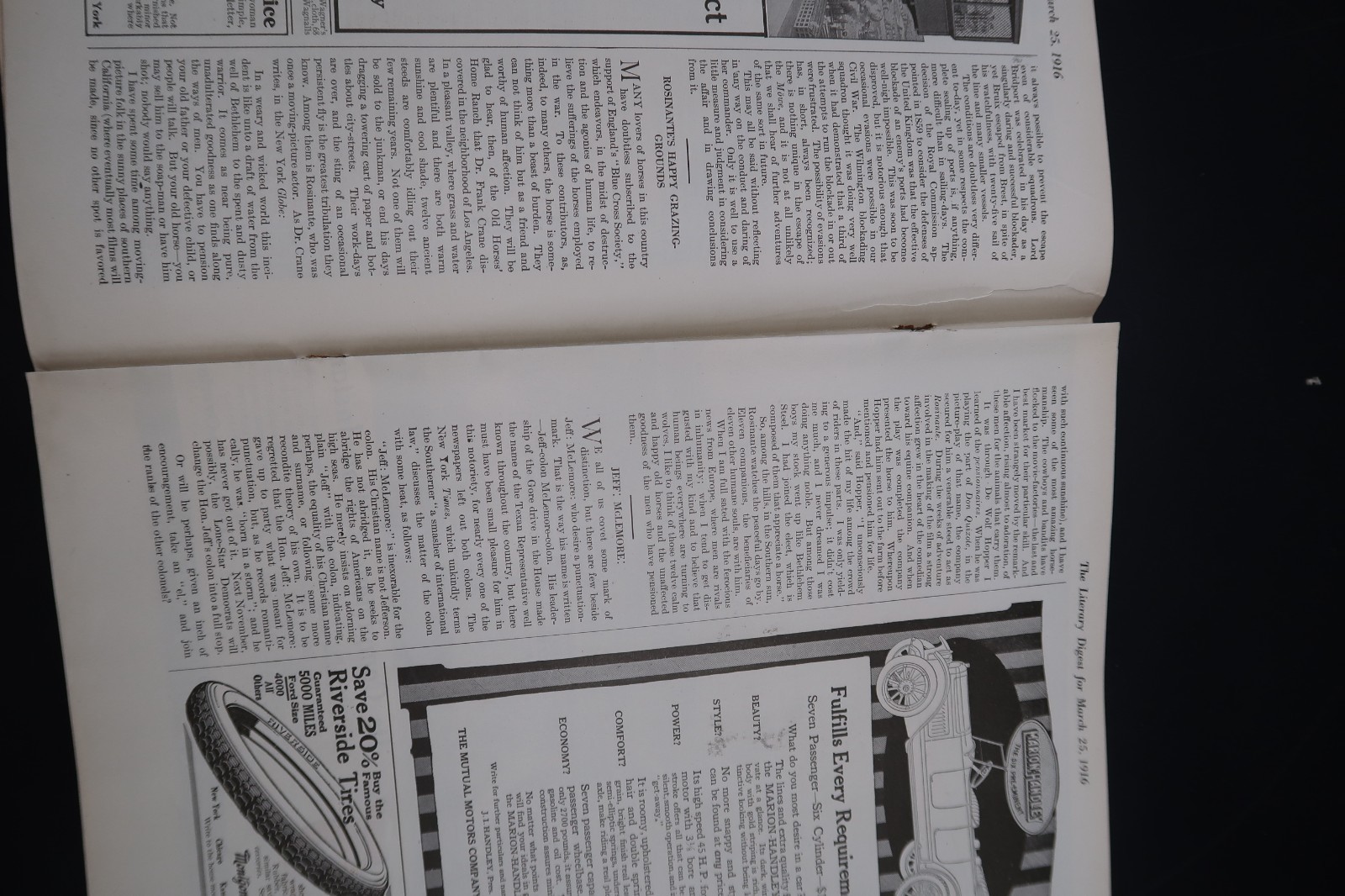 Antique Literary Digest Mar 25, 1916 Funk & Wagnalls Vol 52 #13 WW1 Science Art