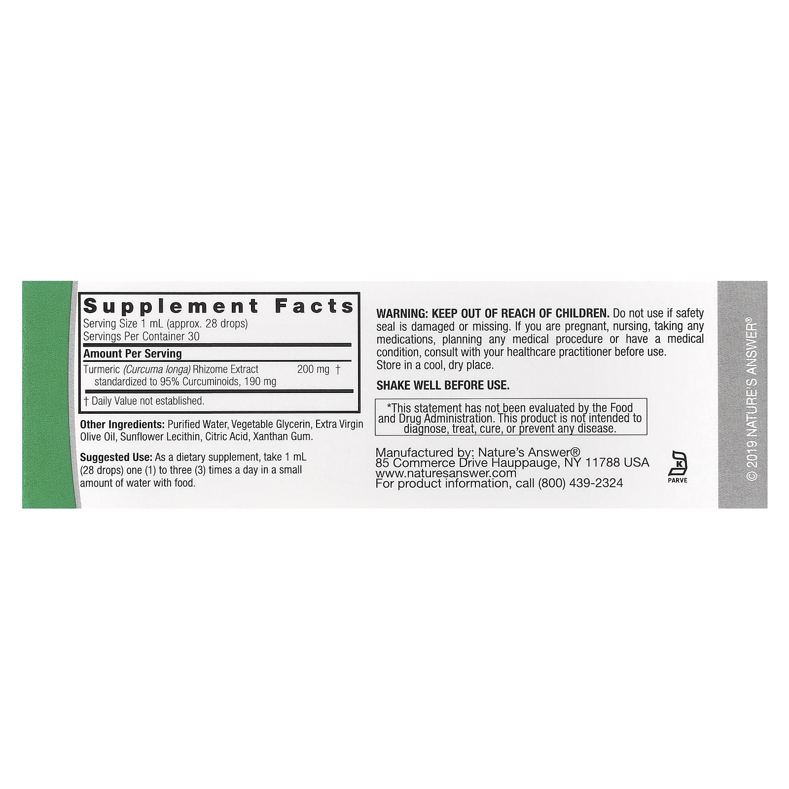 Nature s Answer Turmeric-3 Alcohol-Free 5 000 mg 1 fl oz 30 ml Alcohol-Free,