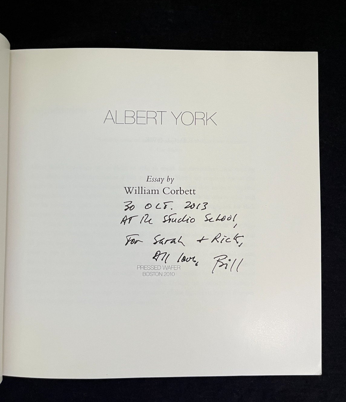Rare Albert York Monograph, Essay by William Corbett, 2010, signed by author