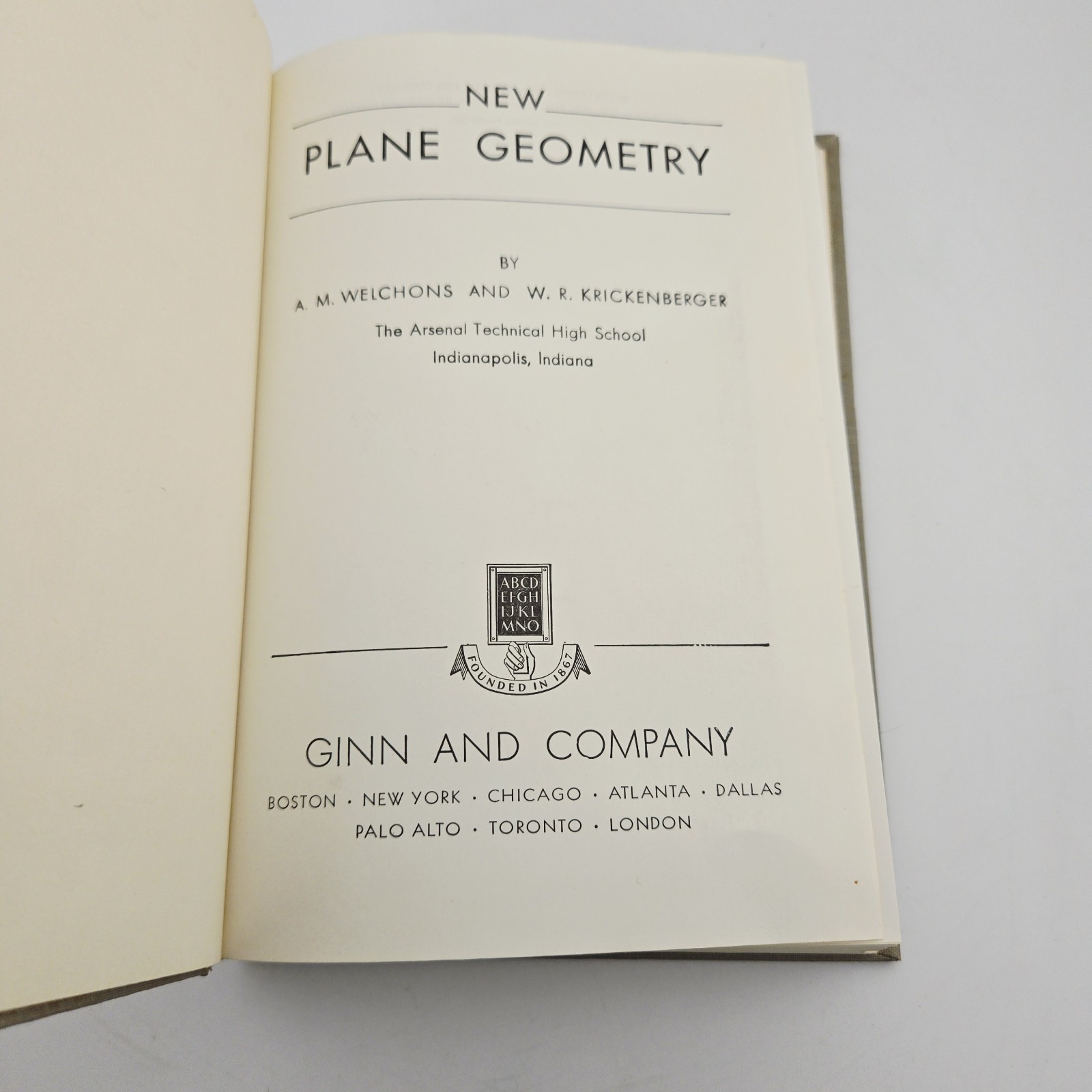 ​New Plane Geometry Welchons Krickenberger 1956 Vintage Hardcover Textbook Ginn