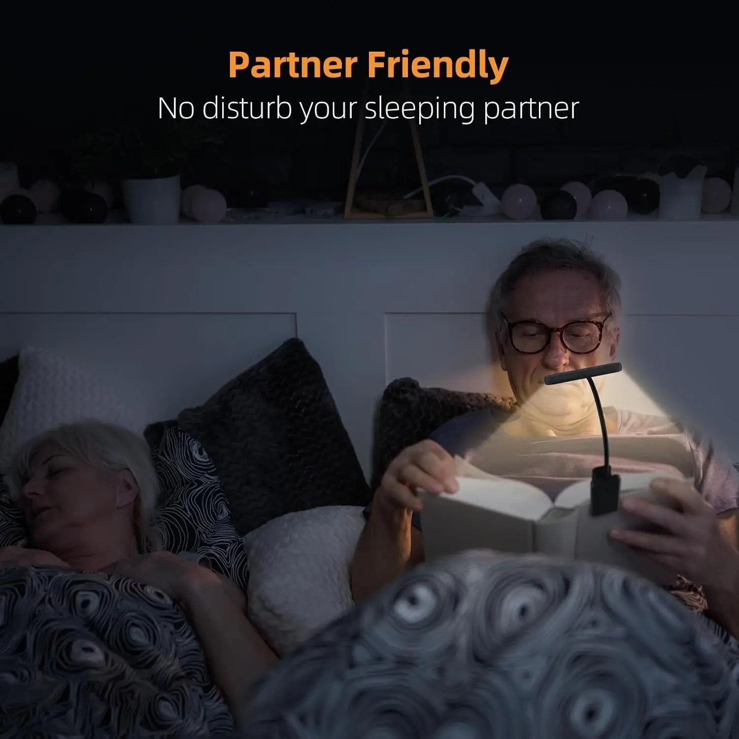 USB Rechargeable LED Book Light Flexible Clip On Reading Lamp Bed Travel