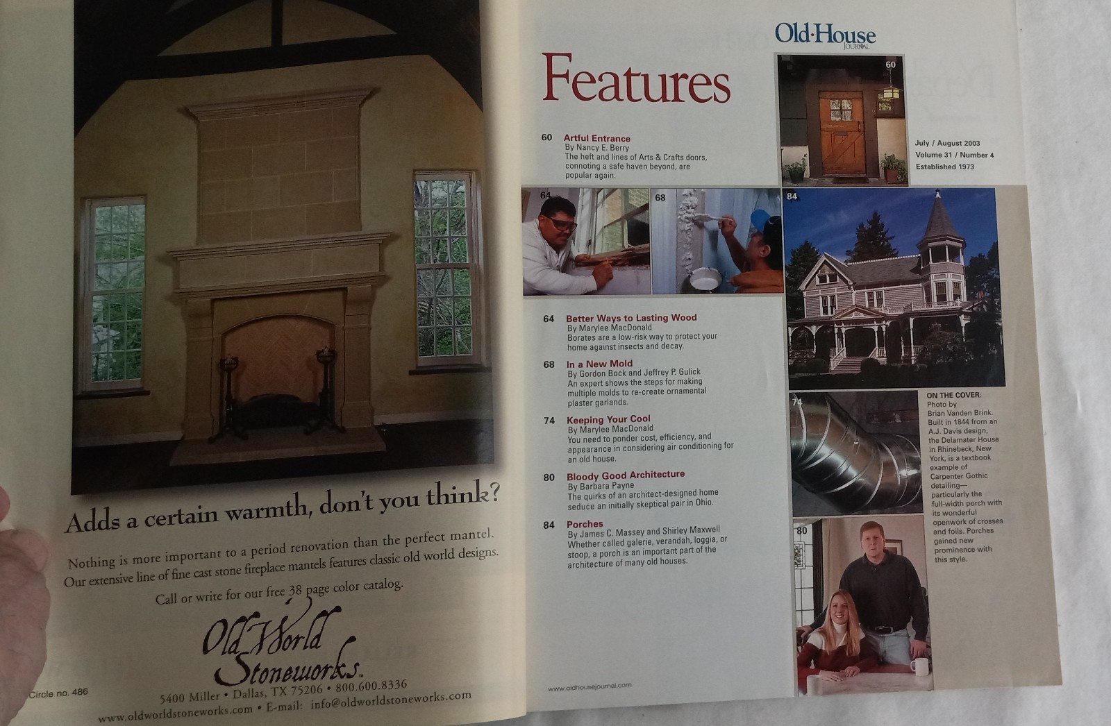 Old House Journal Magazine August 2003 EXCELLENT Condition 138 pages