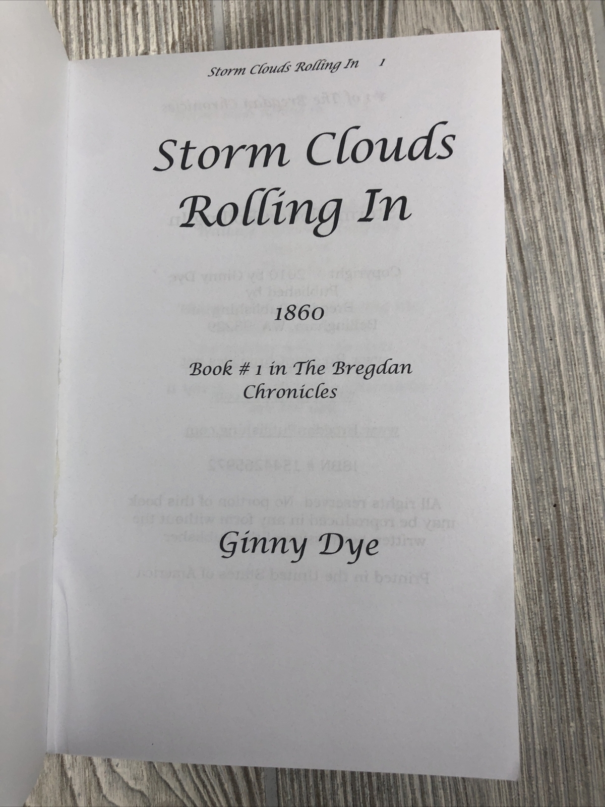 Ginny Dye Storm Clouds Rolling In (# 1 in the Bregdan Chronicles His (Paperback)