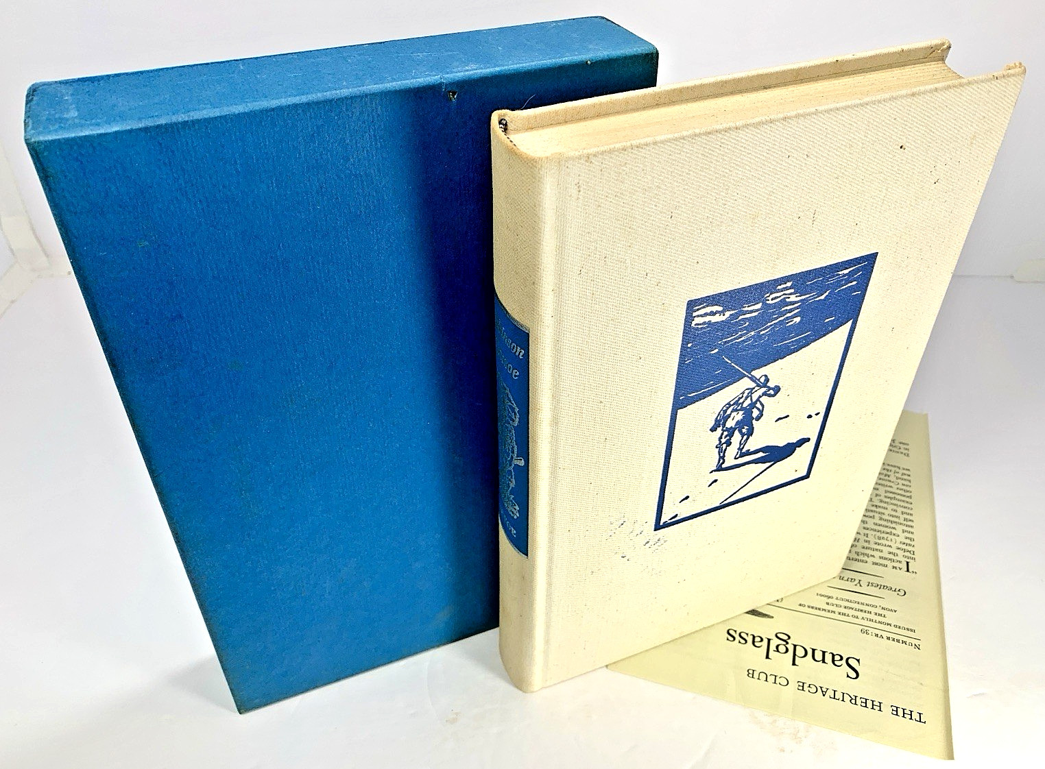 Heritage Press – Robinson Crusoe by Daniel Defoe – with Slipcase & Sandglass