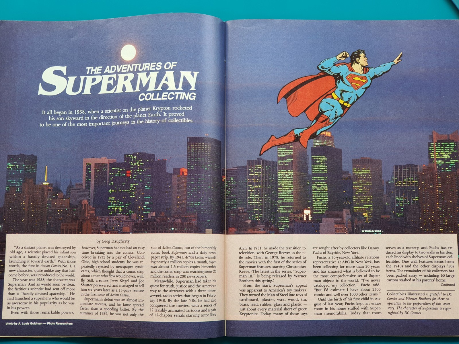 Collectibles Illustrated 1983 Superman George Reeves Christopher Reeve Amos Andy
