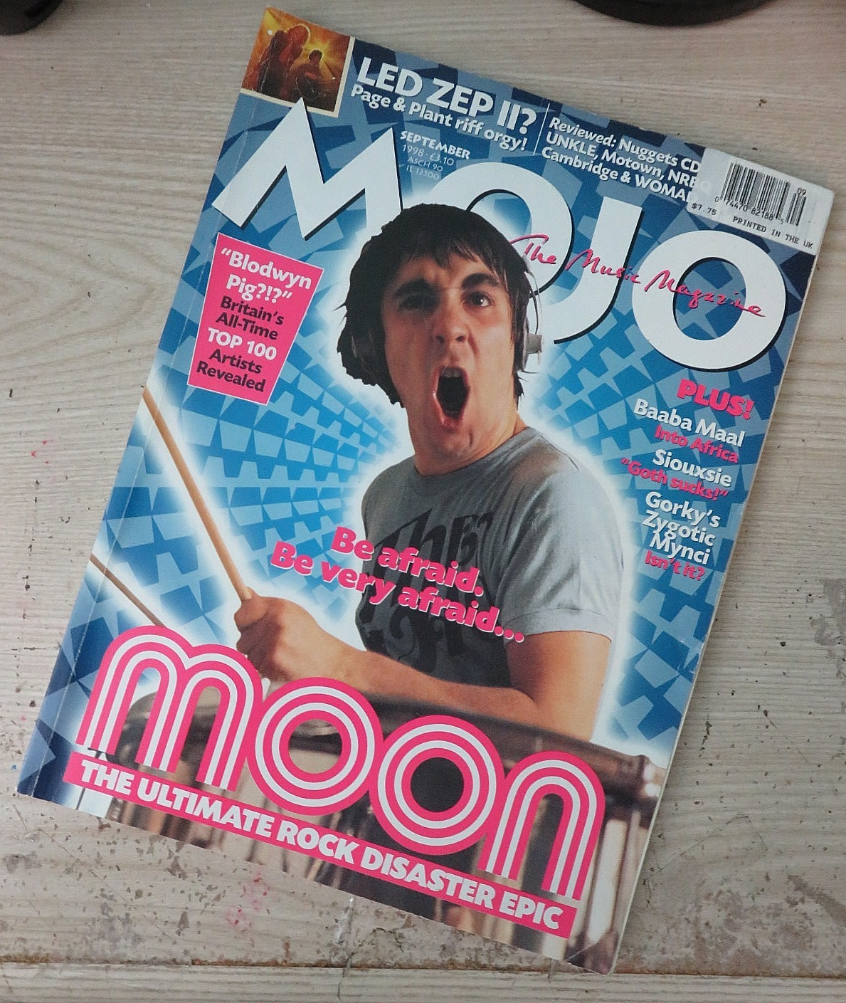 MOJO SEP 1998 ~KEITH MOON /BOB MOULD/GORKY’S ZYGOTIC MYNCI/PAGE & PLANT/ARCHIES