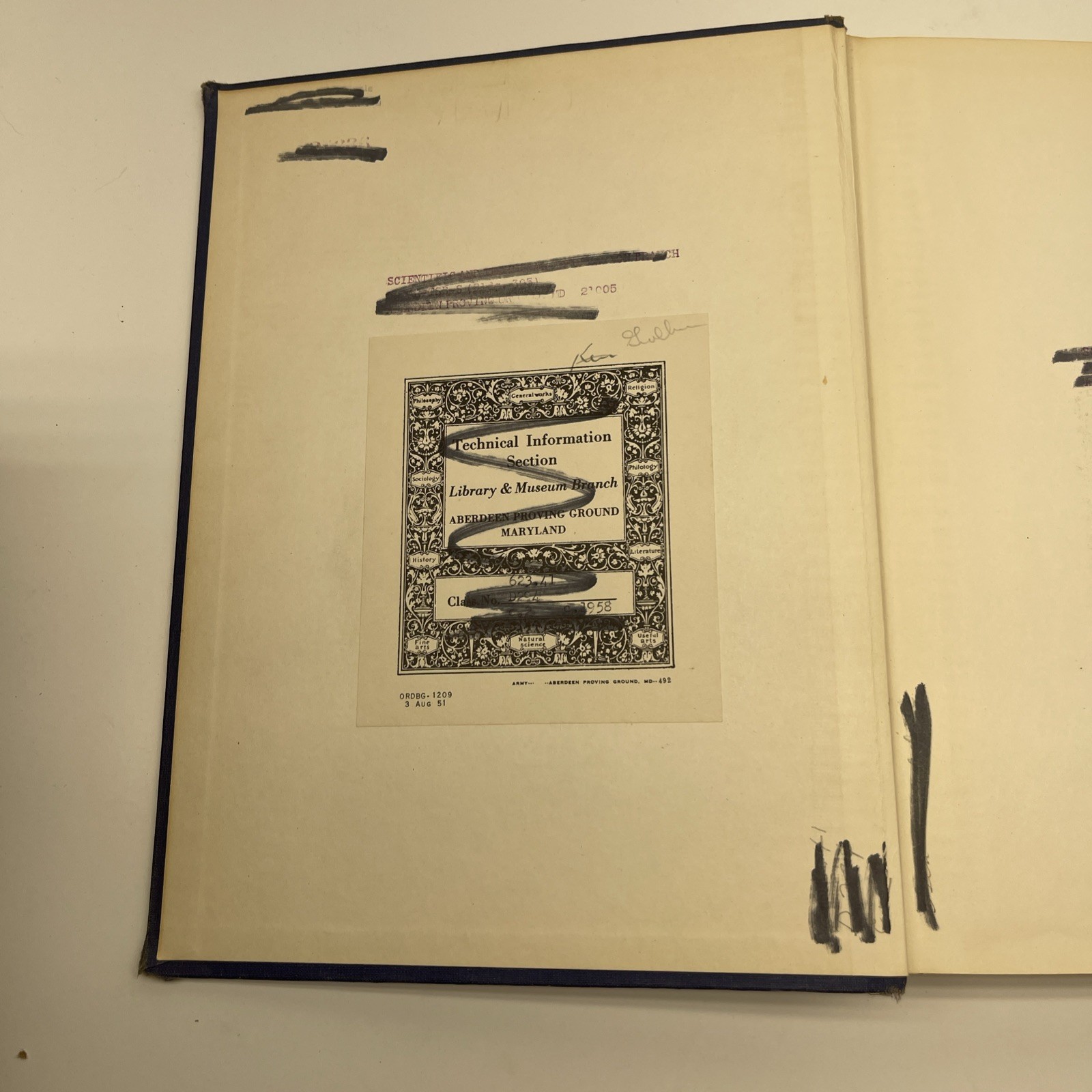 Exterior Ballistics Rockets by Davis Follin Blitzer Hardcover 1958 Military USED