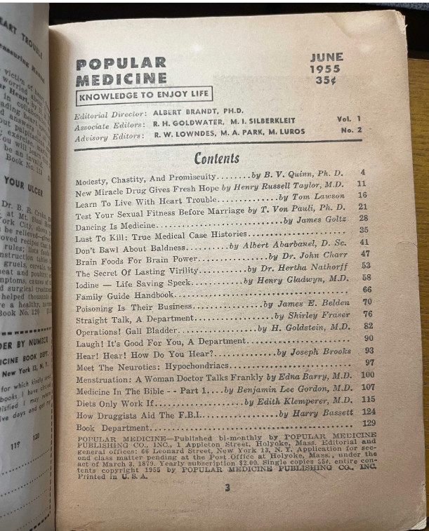 Popular Medicine, June 1955, Vol. 1 No. 2 – Fascinating Time Capsule!