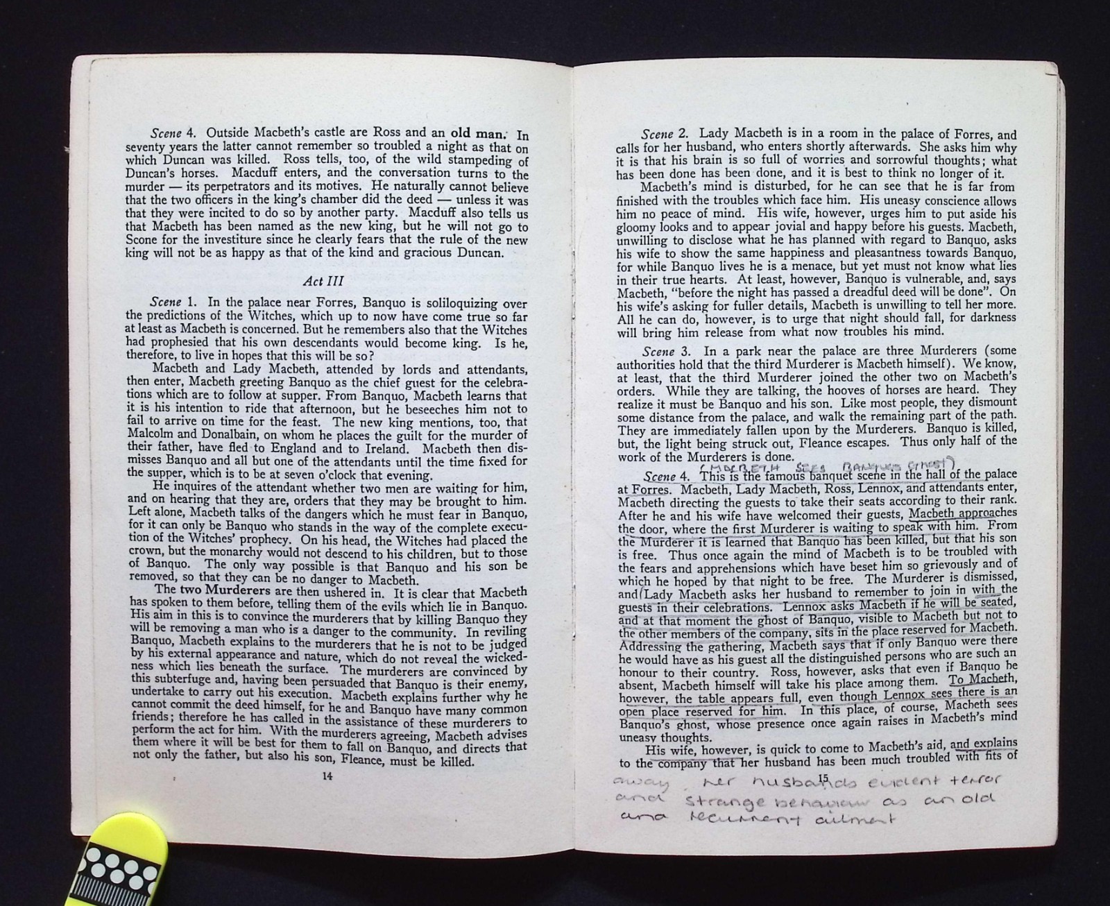 Study-Aids : Notes on Shakespeare’s Macbeth, 1976 Reprint Methuen Educational PB