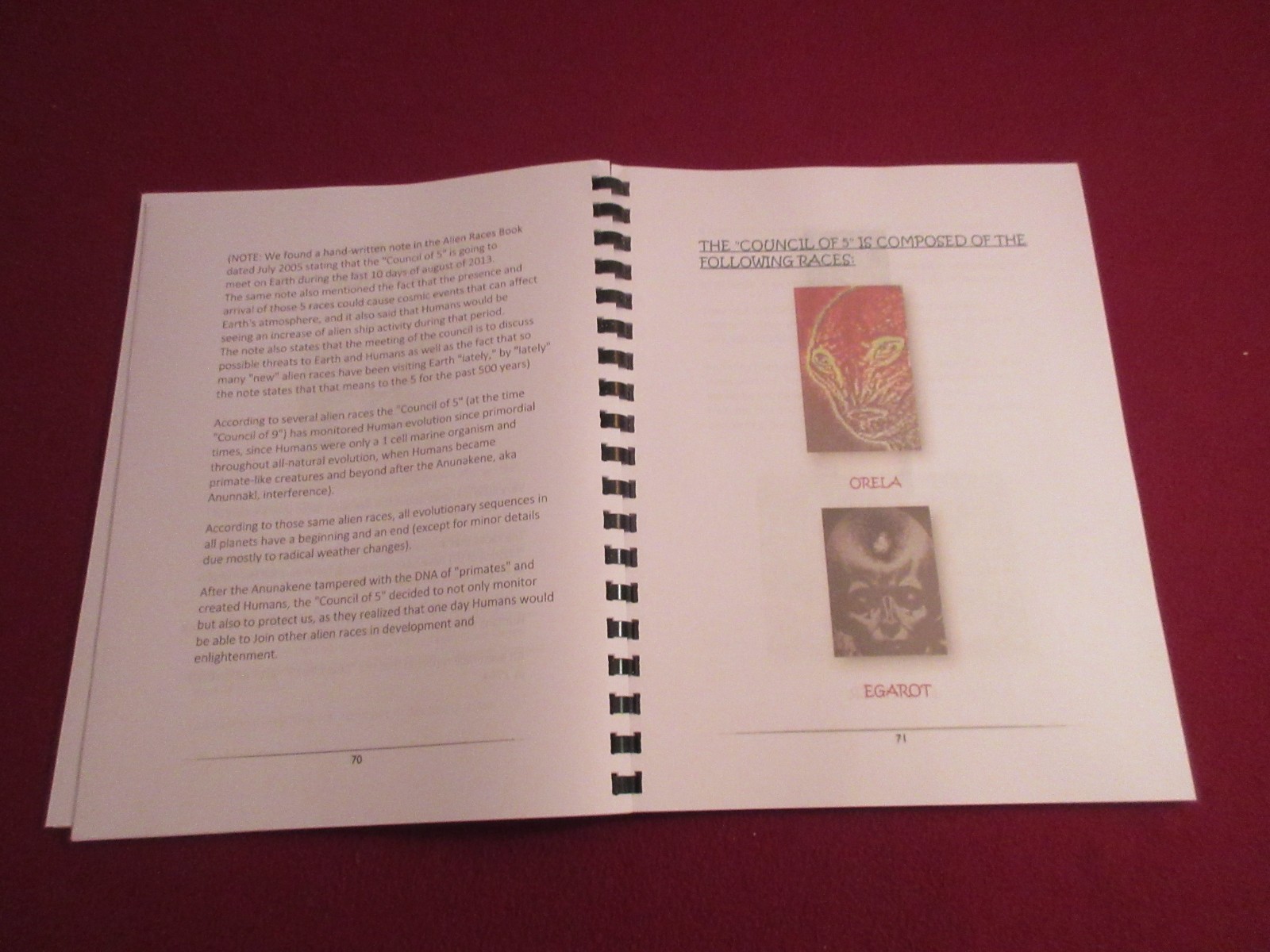 Book Of Alien Races Translated from KGB Secret Russian Book w/Pictures
