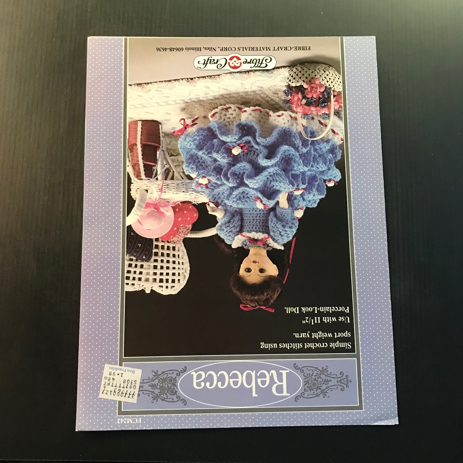 Rebecca Crochet Pattern Book 11.5″ Porcelain Doll Dress FCM242 1991