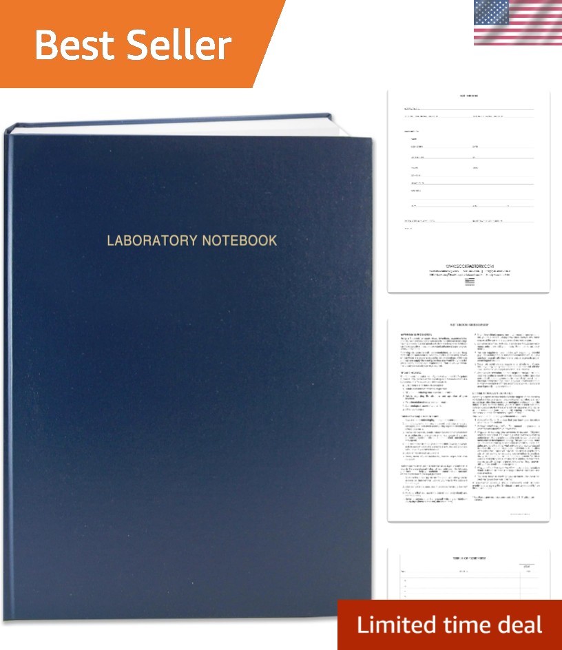 Lab Notebook – 168 Pages .25” Grid Format, 8 7/8” x 11 1/4”, Blue Cover, S…