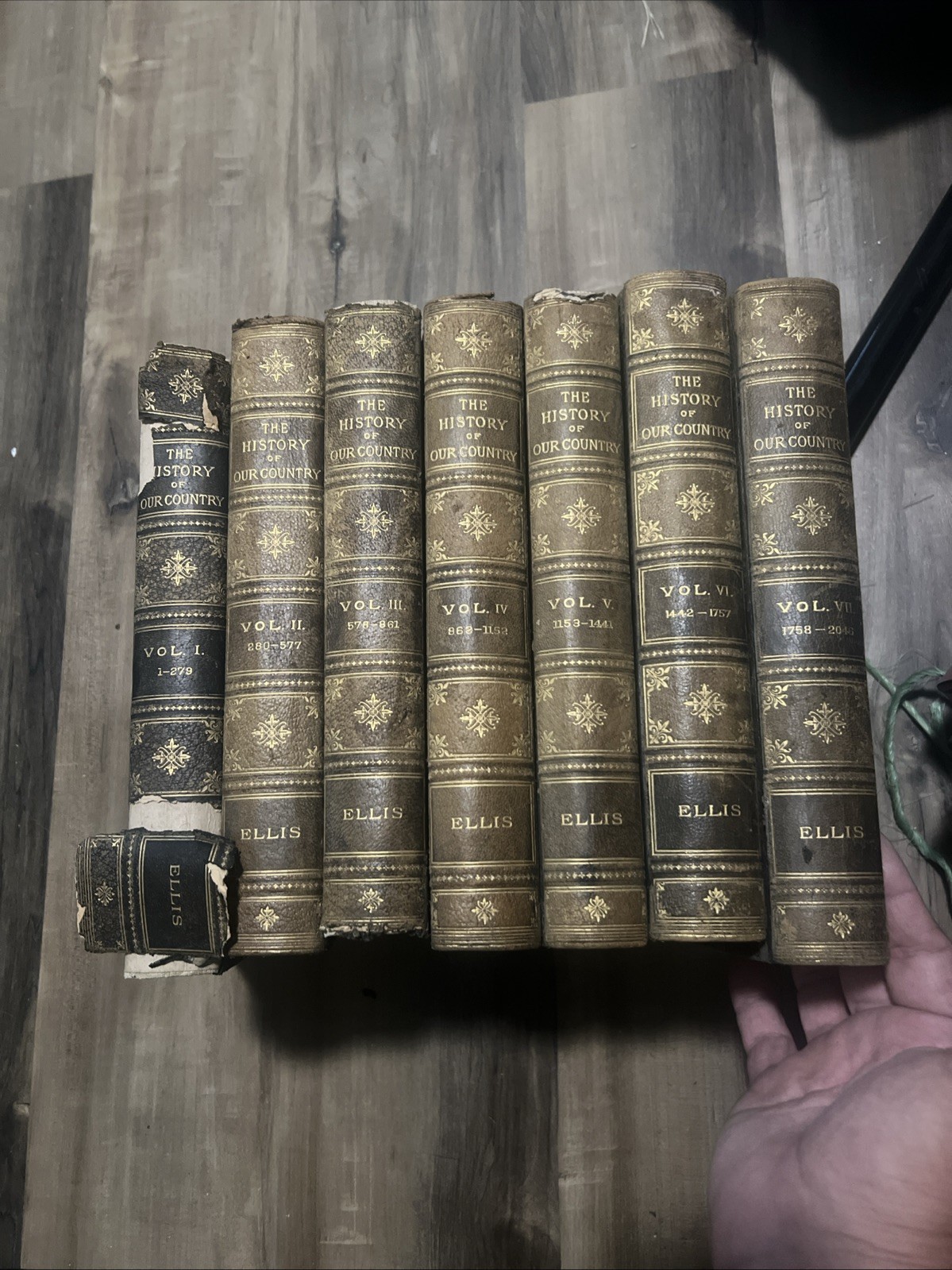 Vintage 1905 History of Our Country Vol 1-7 Du Luxe 1905 Edward Ellis 7 books