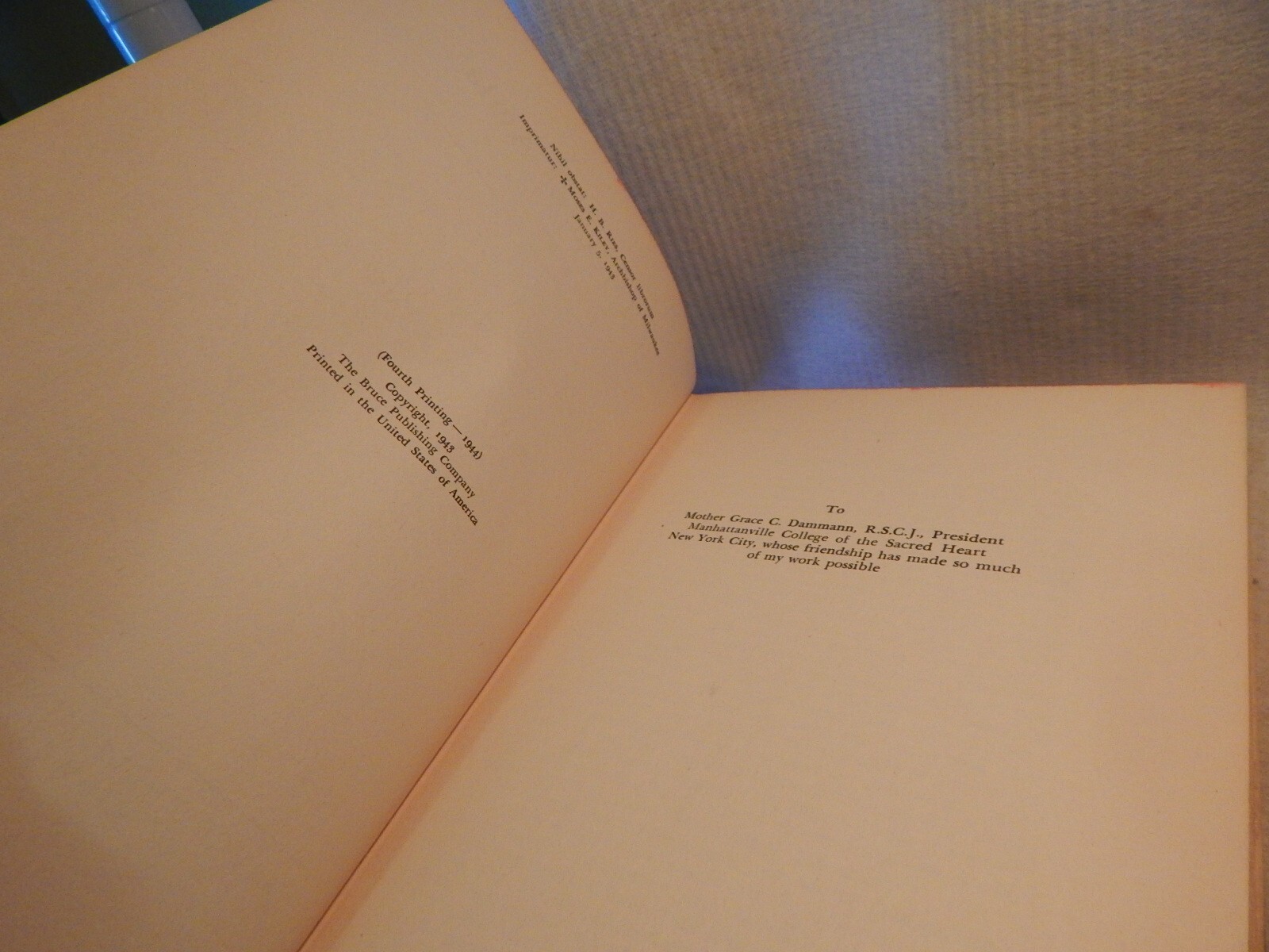 VTG 1944 CATHOLIC BOOK SAINT TERESA 51/4 X 91/2 592 PAGES 4 TH PRINTING