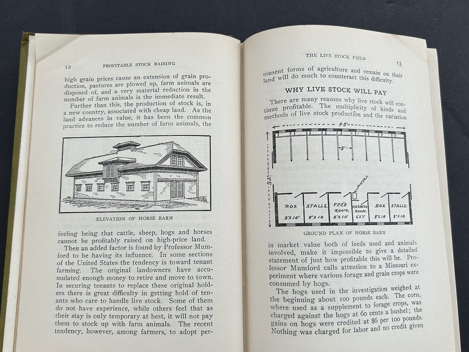 1911 Profitable Stock Raising by Clarence A Shamel Farm Life Series HB Illust