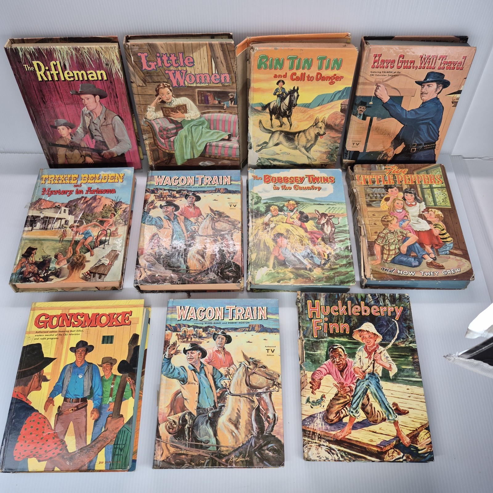 vintage Whitman publishing hardcover books featuring Western TV show Lot Of 11