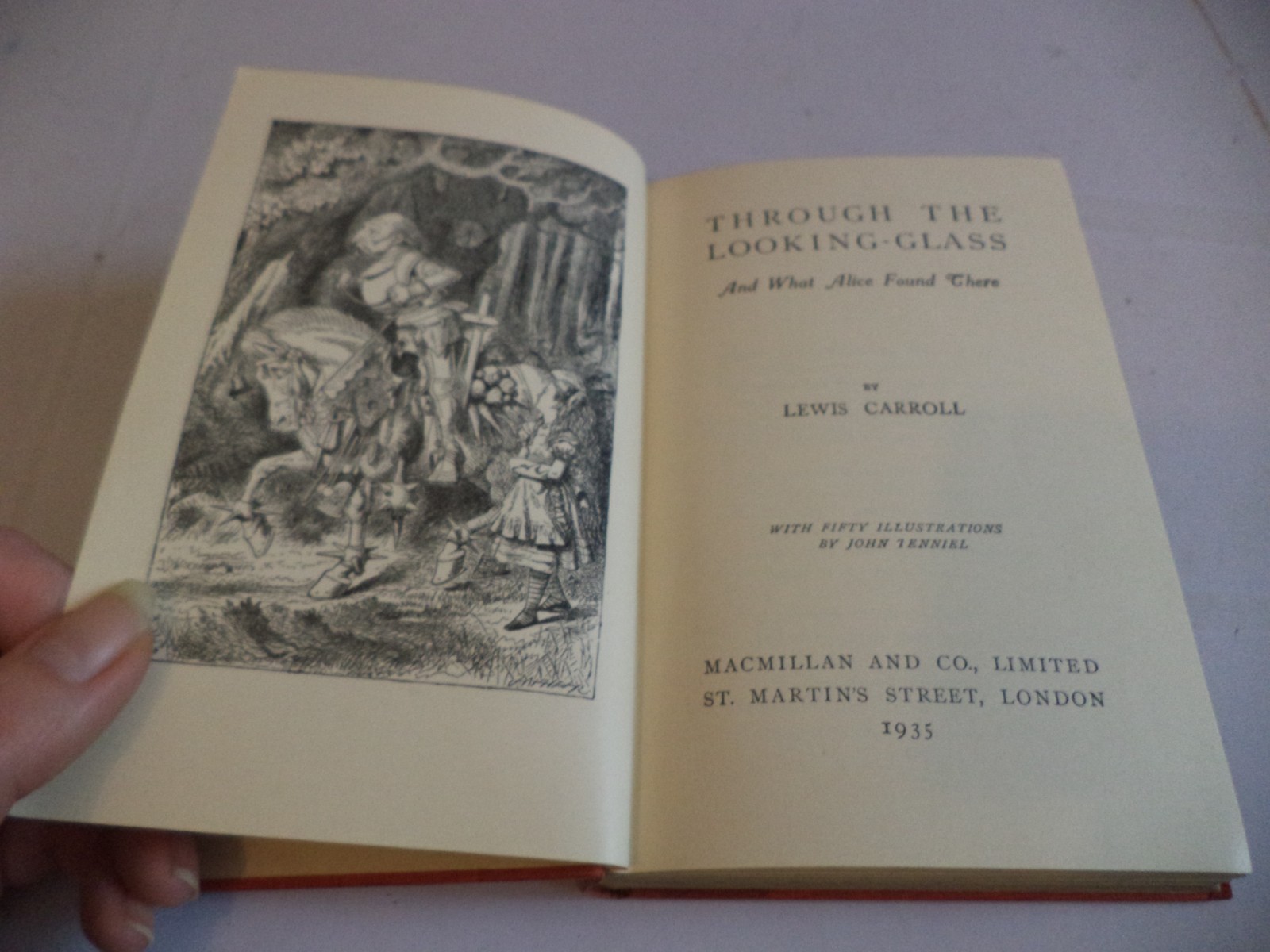 Through The Looking Glass alice in wonderland 1935 old vintage book tenniel
