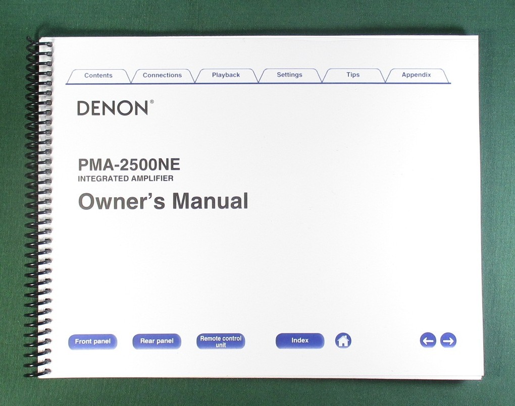Denon PMA-2500NE Instruction Manual: Full Color 58 Pages & Protective Covers!