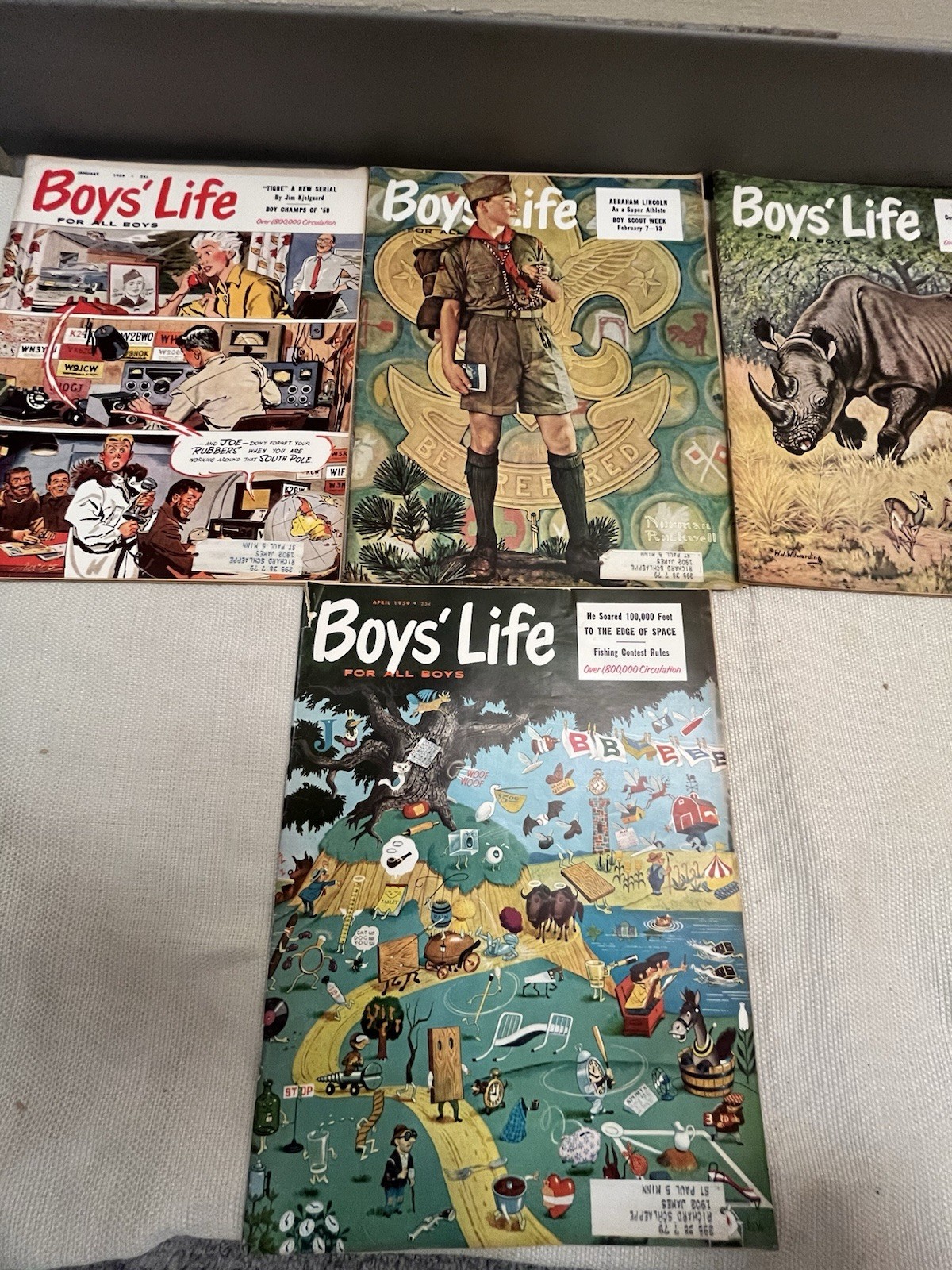 Vintage Lot of 1958- 1959 Boys Life Magazines Lot of 17