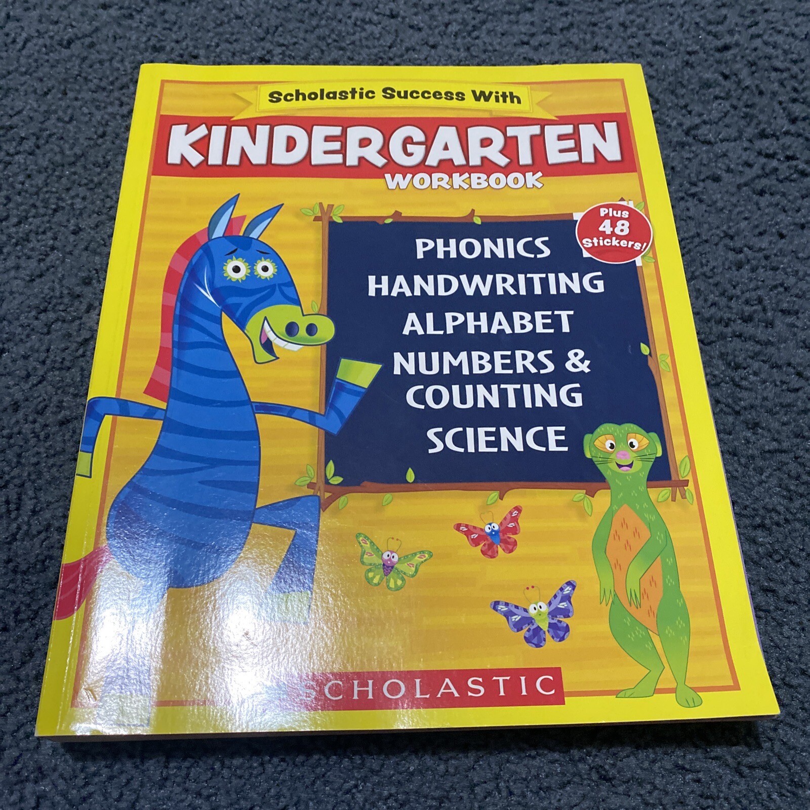 Scholastic – Kindergarten Workbook with 48 Motivation , Stickers,new, 392 Pages