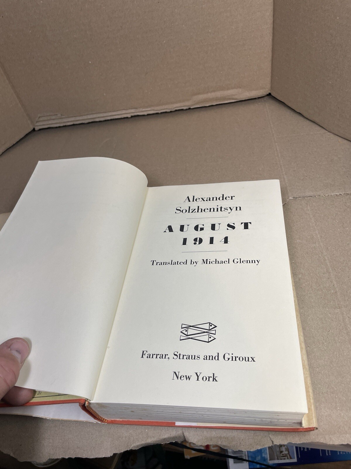 August 1914 Alexander Solzhenitsyn Hardcover Farrar Straus Giroux 1972