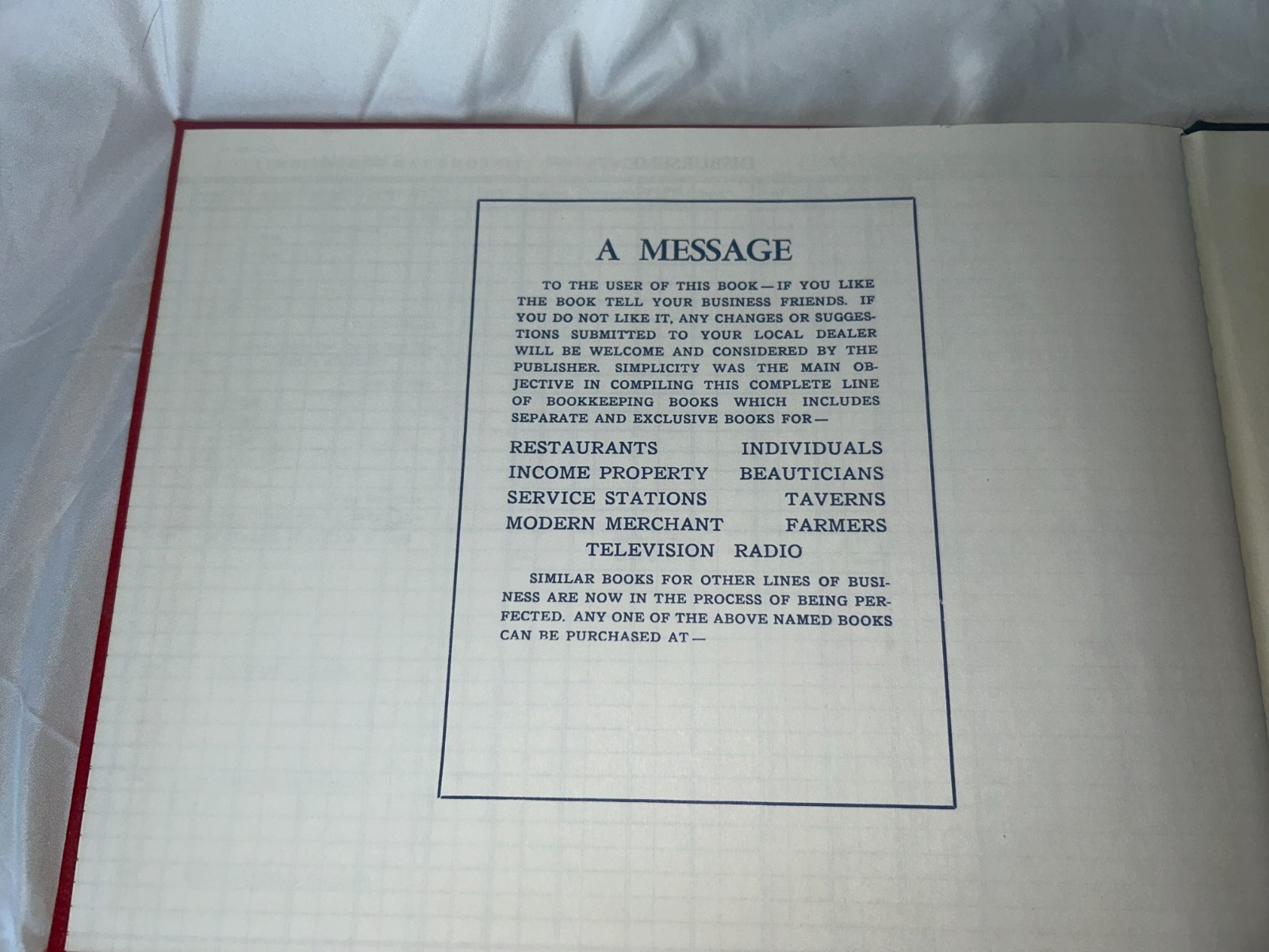 NOS VTG 1900s Individual Simplified Bookkeeping Ledger Red 12 X 9 Two Year Book