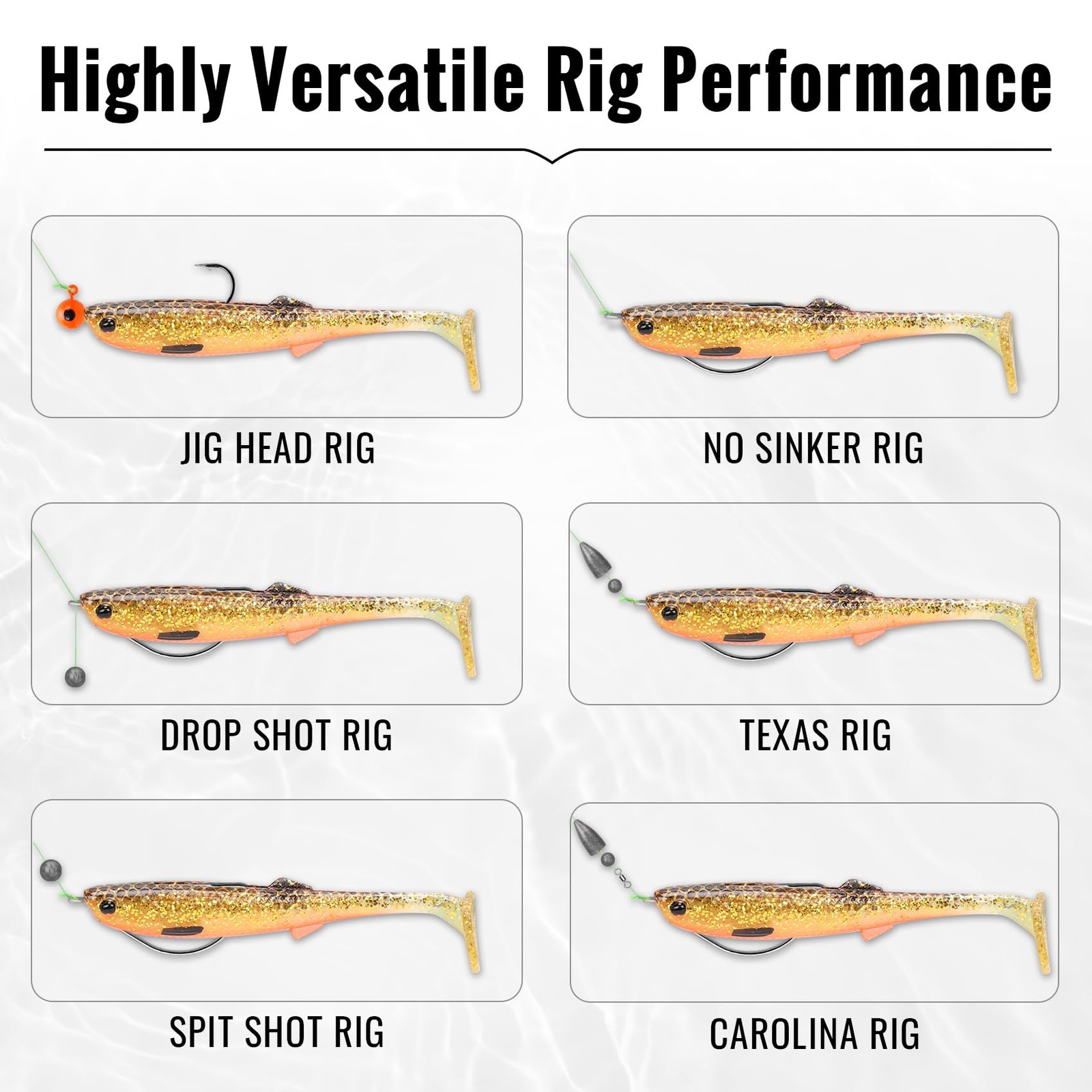 TRUSCEND Hand-Painted Soft Fishing Lures 10PCS, Plastic, F2-3.35″,0.2oz,10pcs