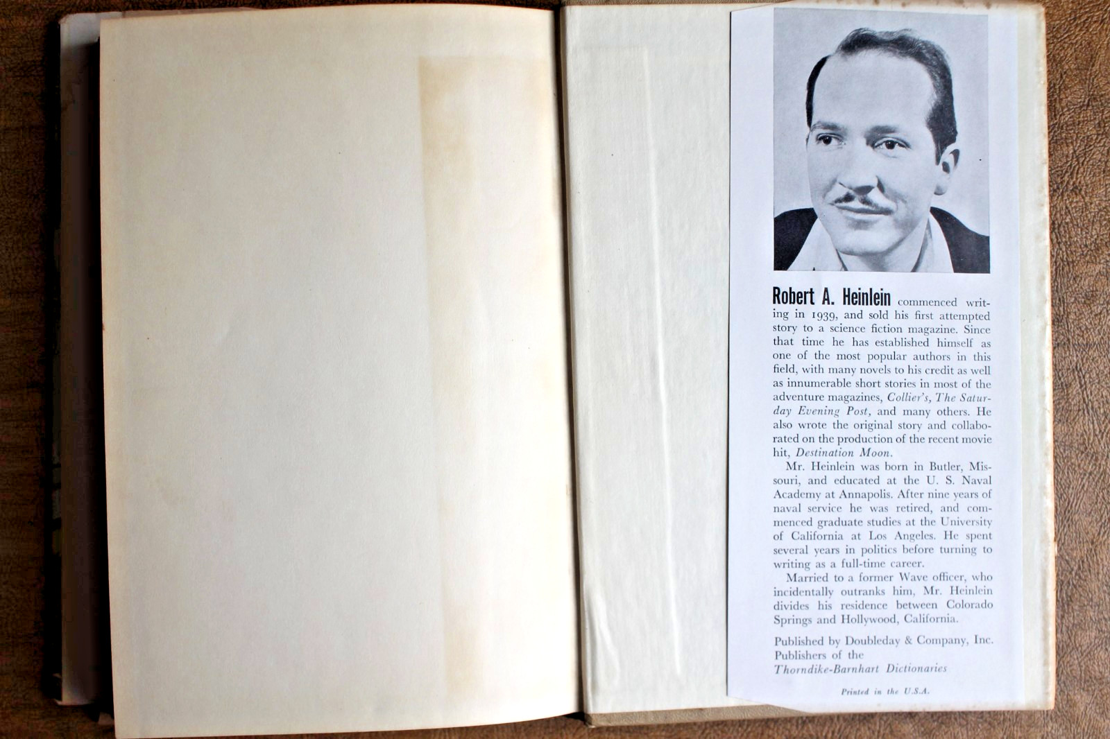 ROBERT HEINLEIN – THE PUPPET MASTERS – DOUBLEDAY SCI FI – HARDCOVER -BCE- 1951