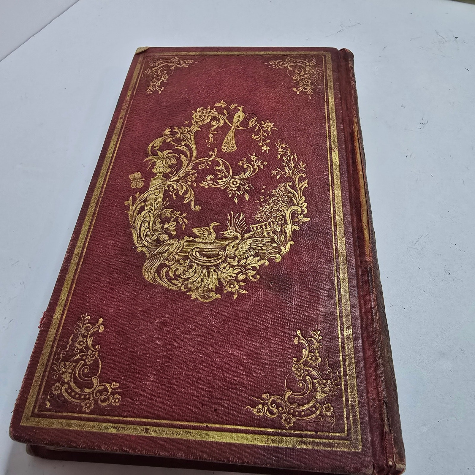 1850s Religious Keepsake Holiday Presents Victorian Gold Gilt Antique Book
