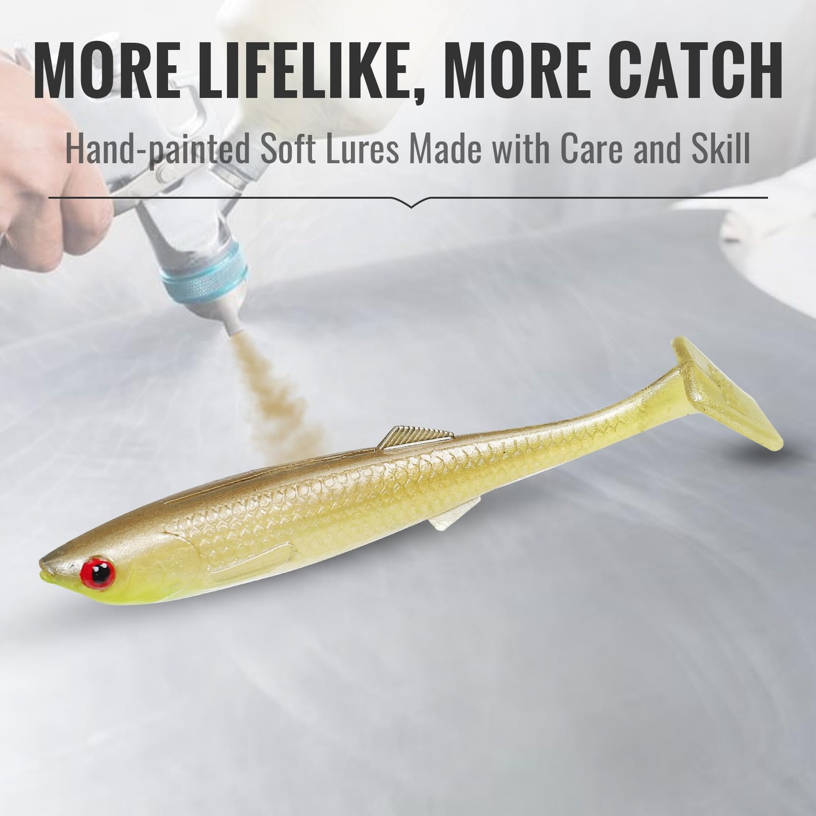 TRUSCEND Hand-Painted Soft Fishing Lures 10PCS, Medium, F1-3.35″,0.2oz,10pcs