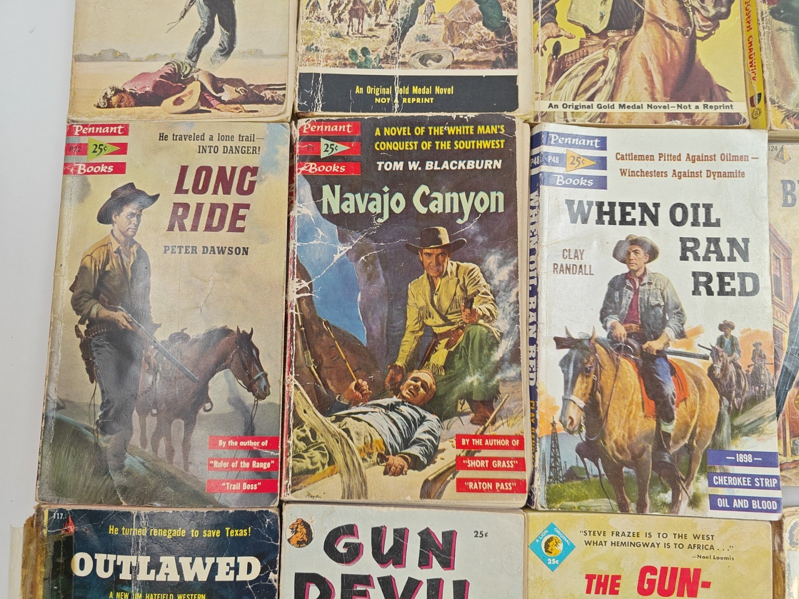 VTG Mixed Publisher Western Paperback Book Lot of 14 Cole, Morgan, Cook, Etc