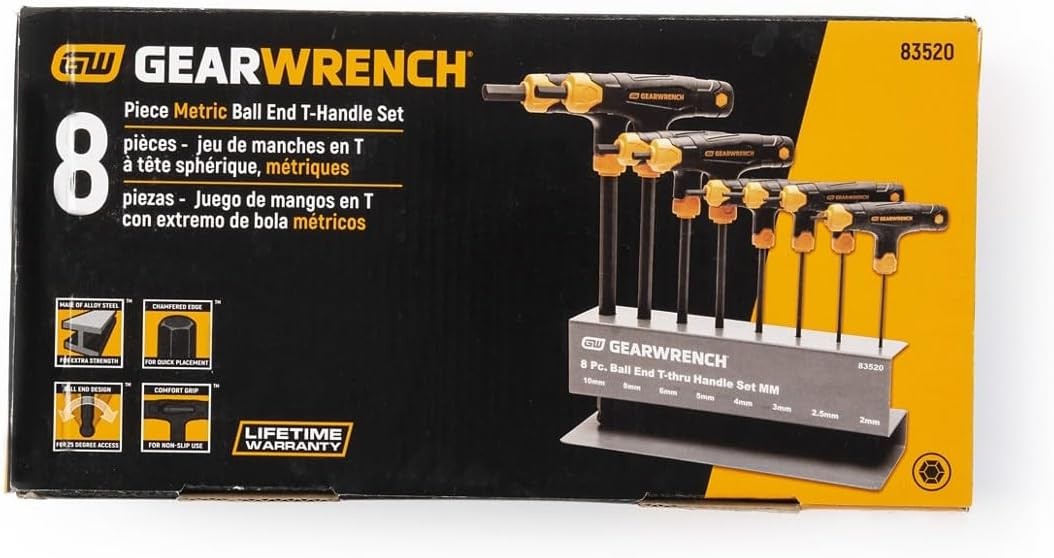GEARWRENCH 8 Piece Metric Ball End 2mm 2.5mm 3mm 4mm 5mm 6mm 8mm 10mm