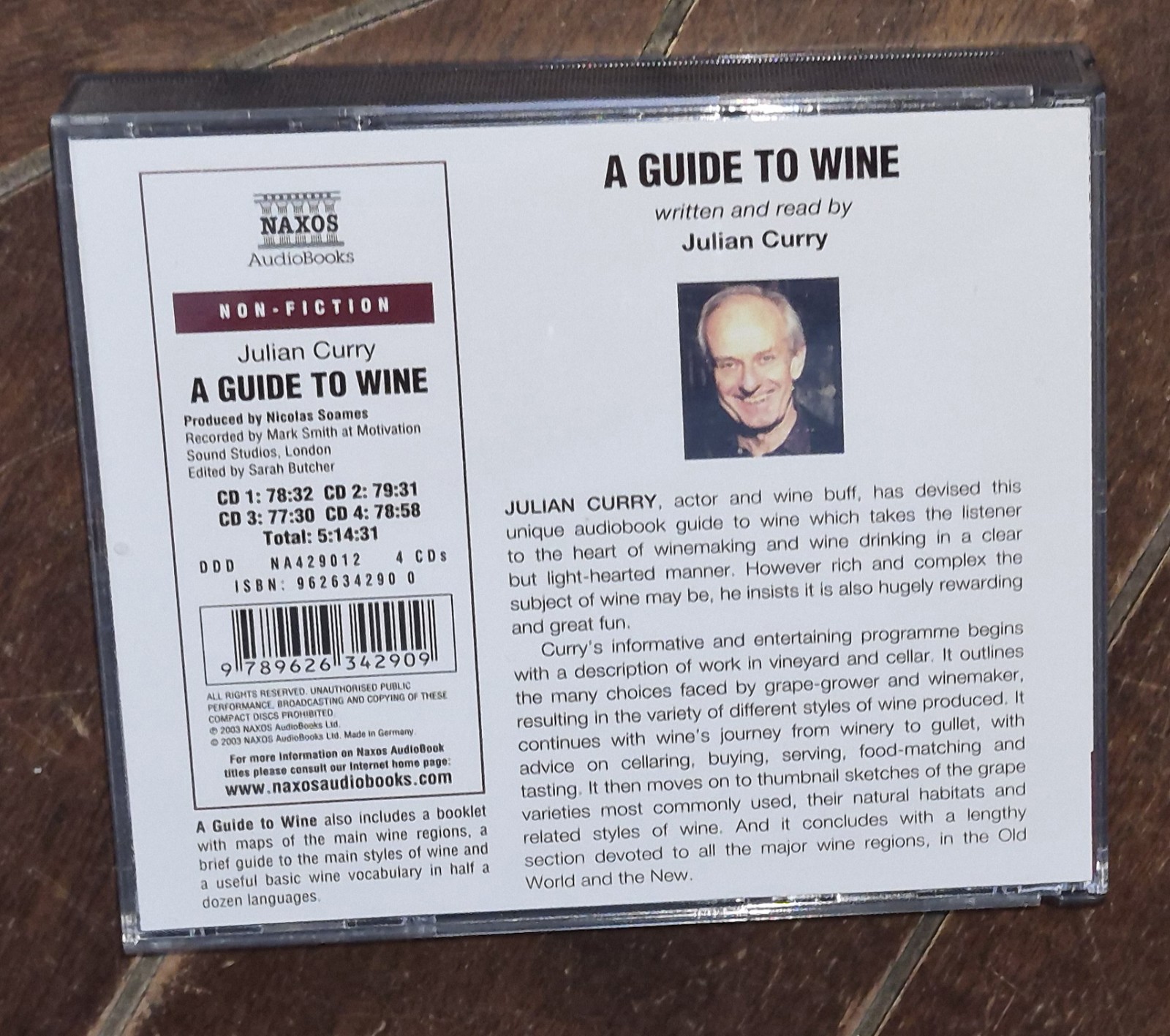 A Guide to Wine by Julian Curry ☆Used☆i (2003, Unabridged Naxos CD Audio Book)