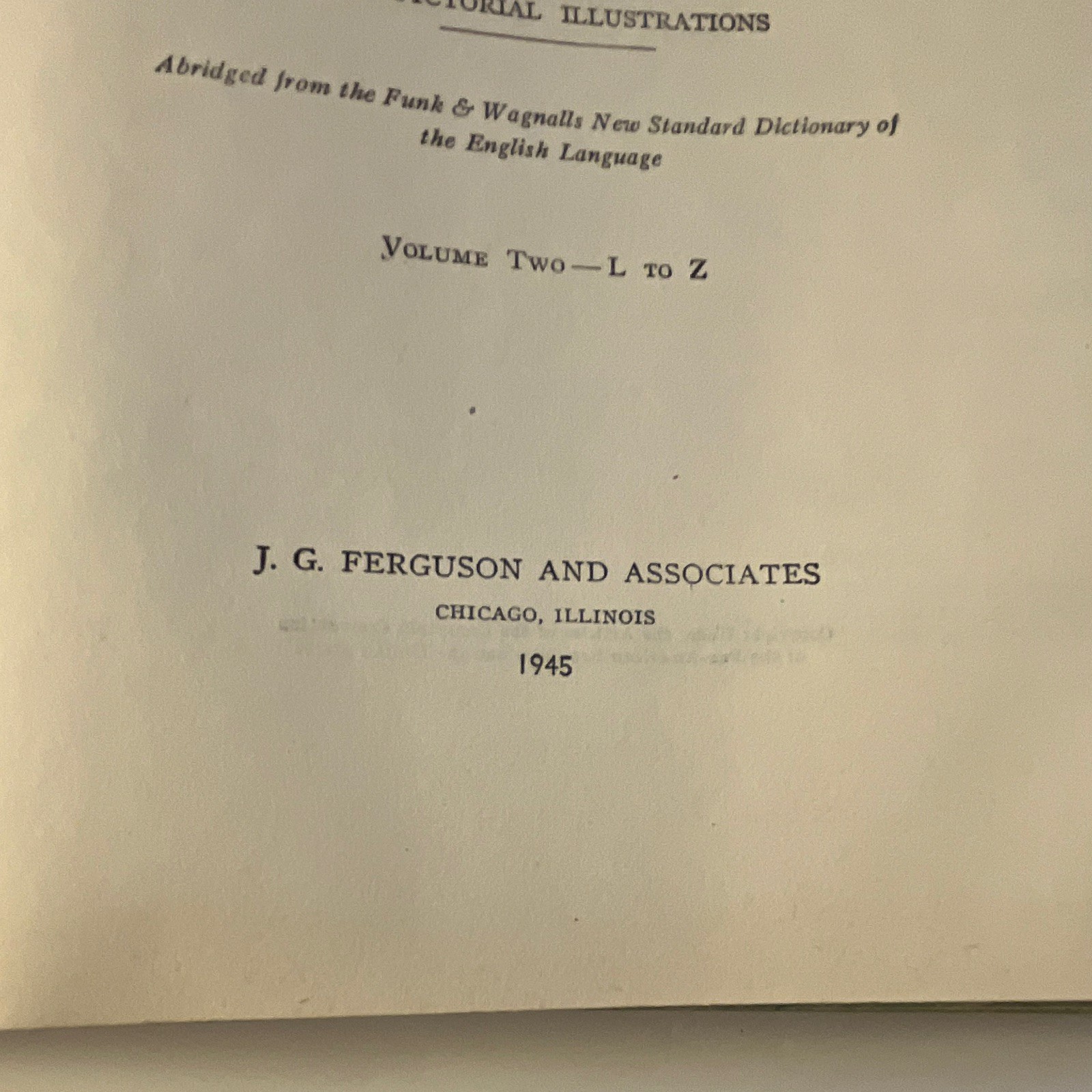 Funk and Wagnalls Practical Standard Dictionary 2-Volume Set Illustrated 1945