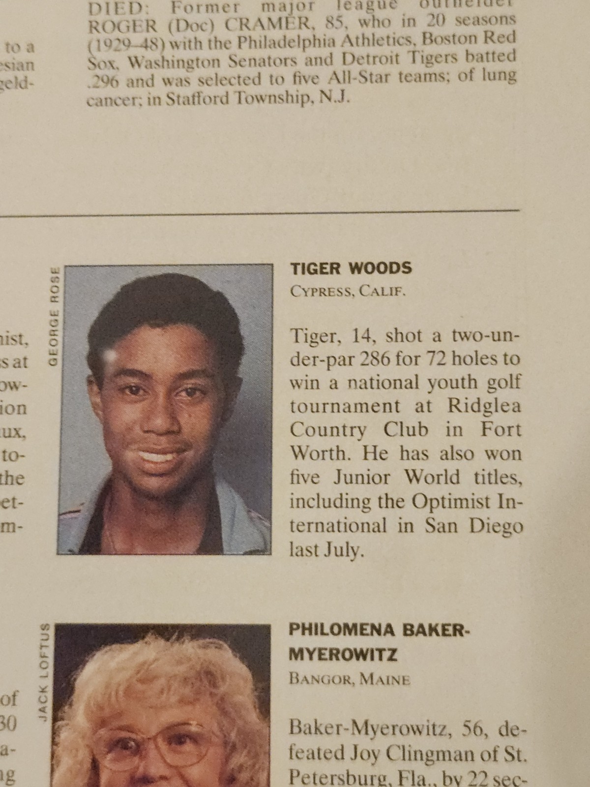🐐14 yr old TIGER WOODS⚪Faces in the Crowd⛳ 1990 Sports Illustrated CGC Page