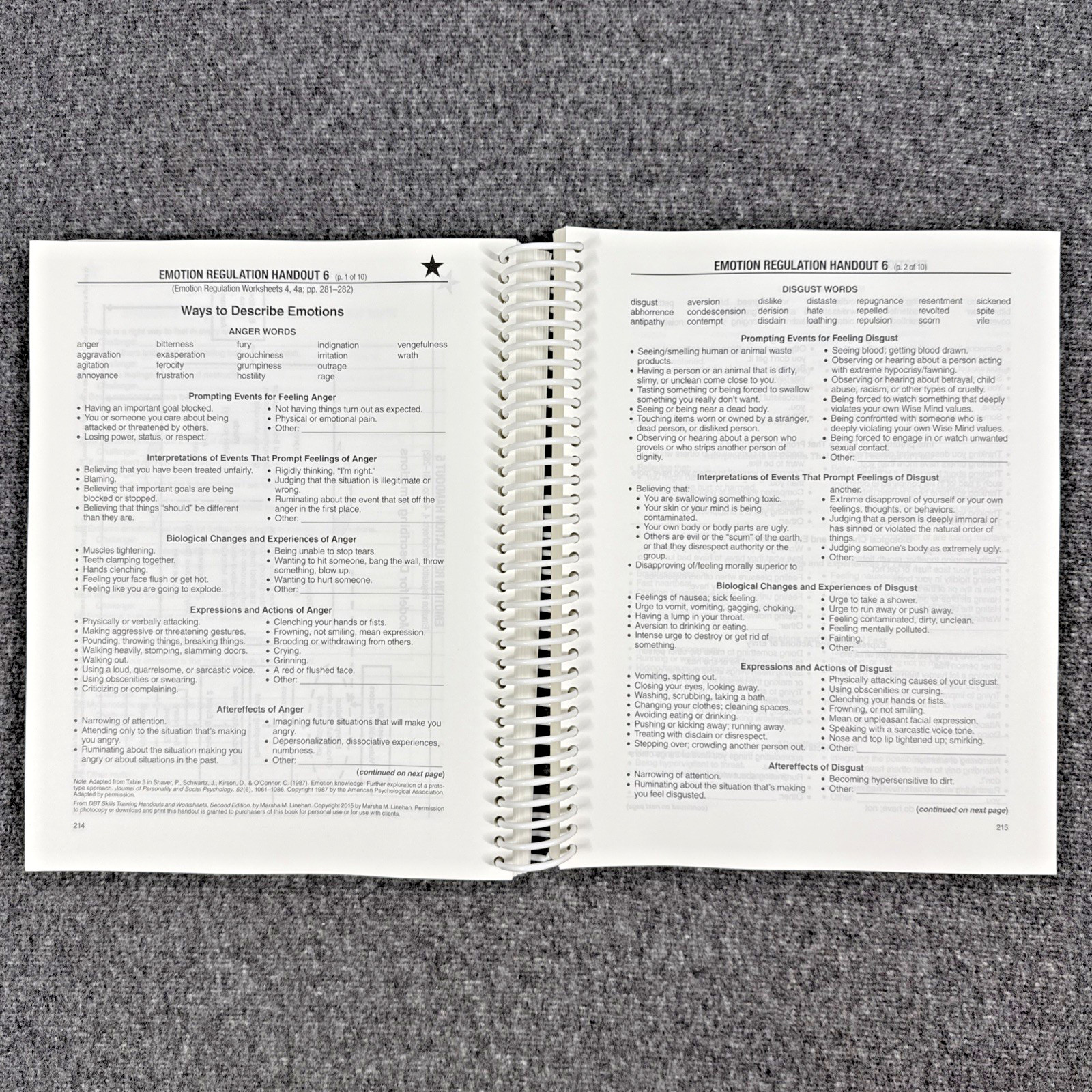 DBT Skills Training Handouts and Worksheets by Marsha M. Linehan, Like New