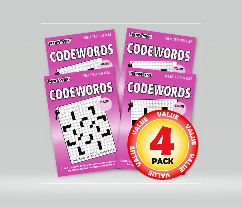 Penny Press Codewords Crosswords 4-pack