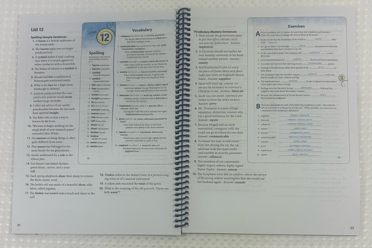A Beka Book Homeschool 9th Grade Vocabulary Spelling & Poetry III Student Text.