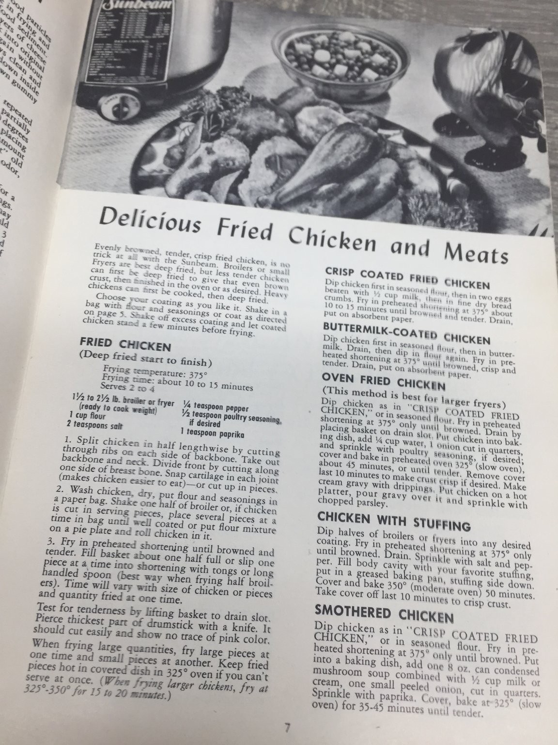 Sunbeam Cooker & Deep Fryer Cook-Guide 1952 Vintage Recipe Booklet Appliances