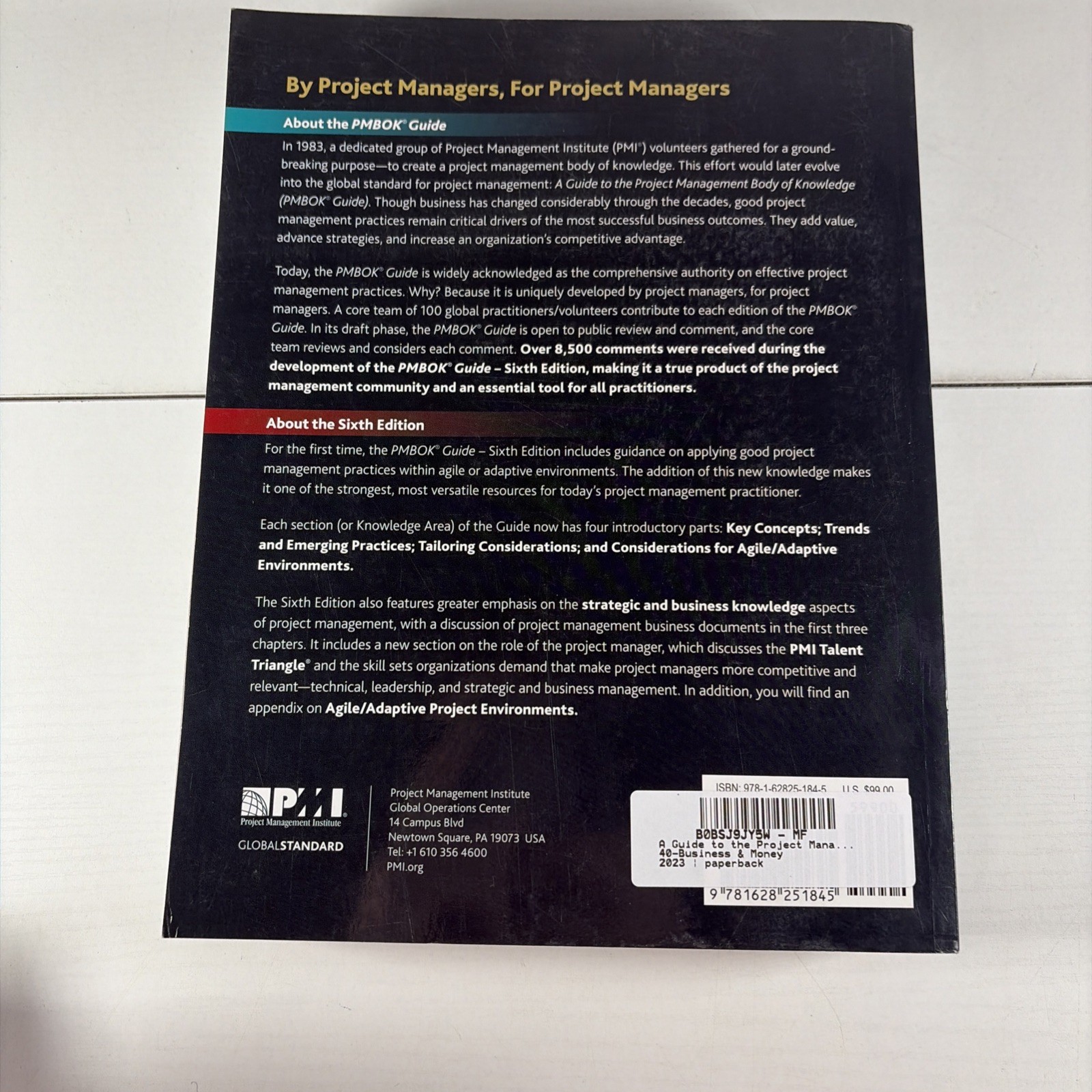 A Guide to the Project Management Body of Knowledge PMBOK GUIDE 6th Edition