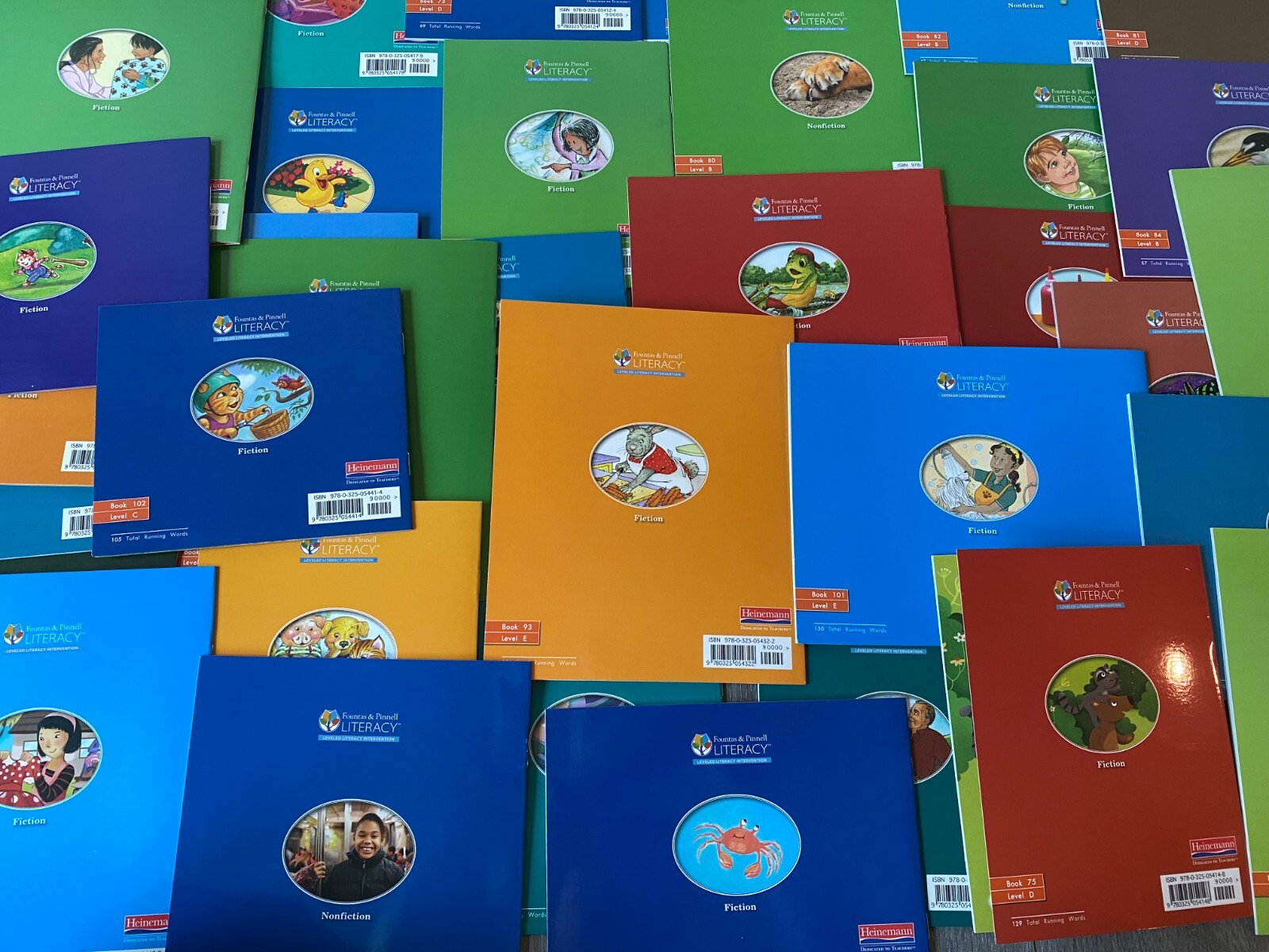 Fountas & Pinnell LLI Orange System Complete Set 1-110 Color Readers Level A-E
