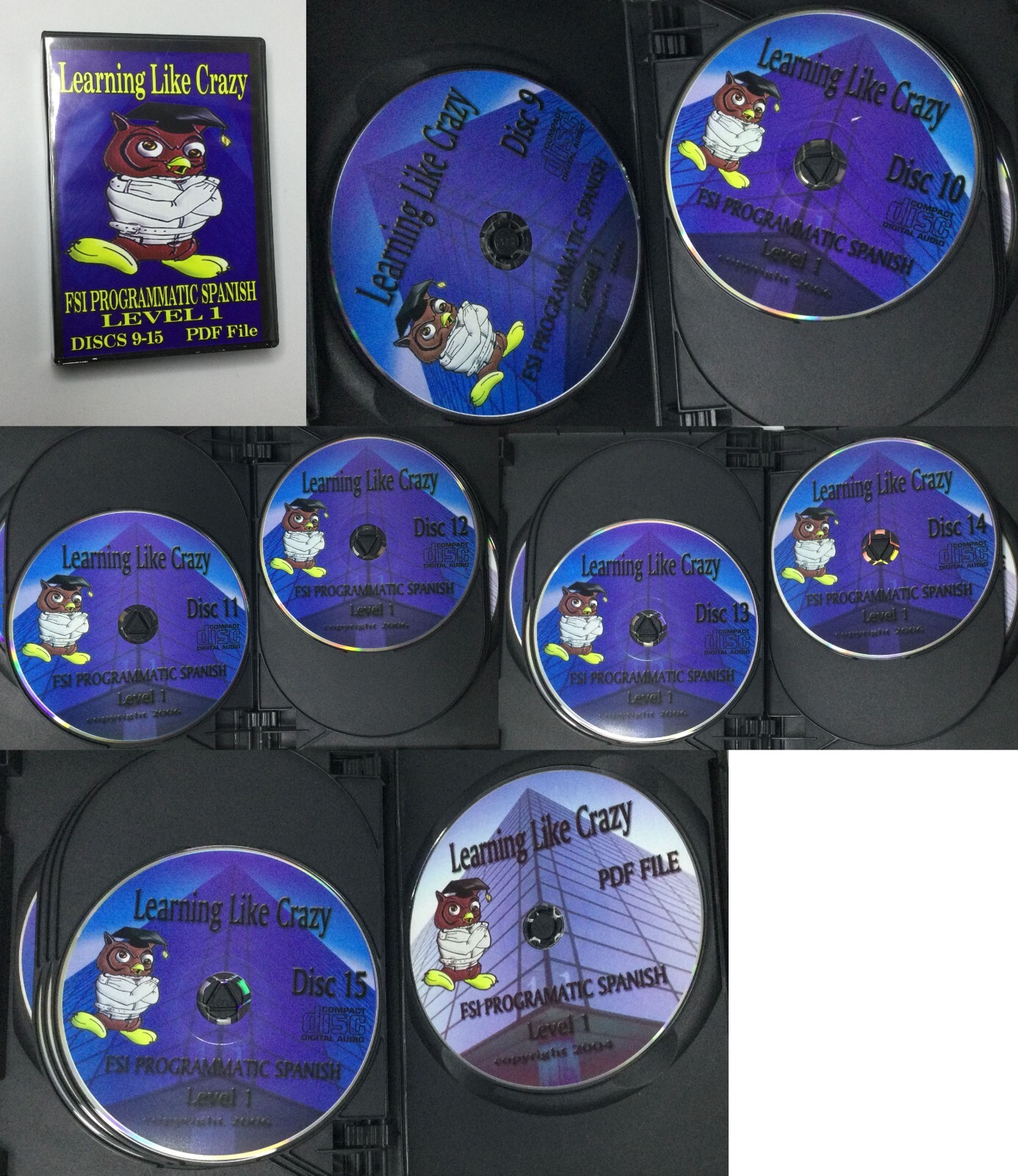 Learning Like Crazy FSI Programmatic Spanish 26 CD Set levels 1 & 2