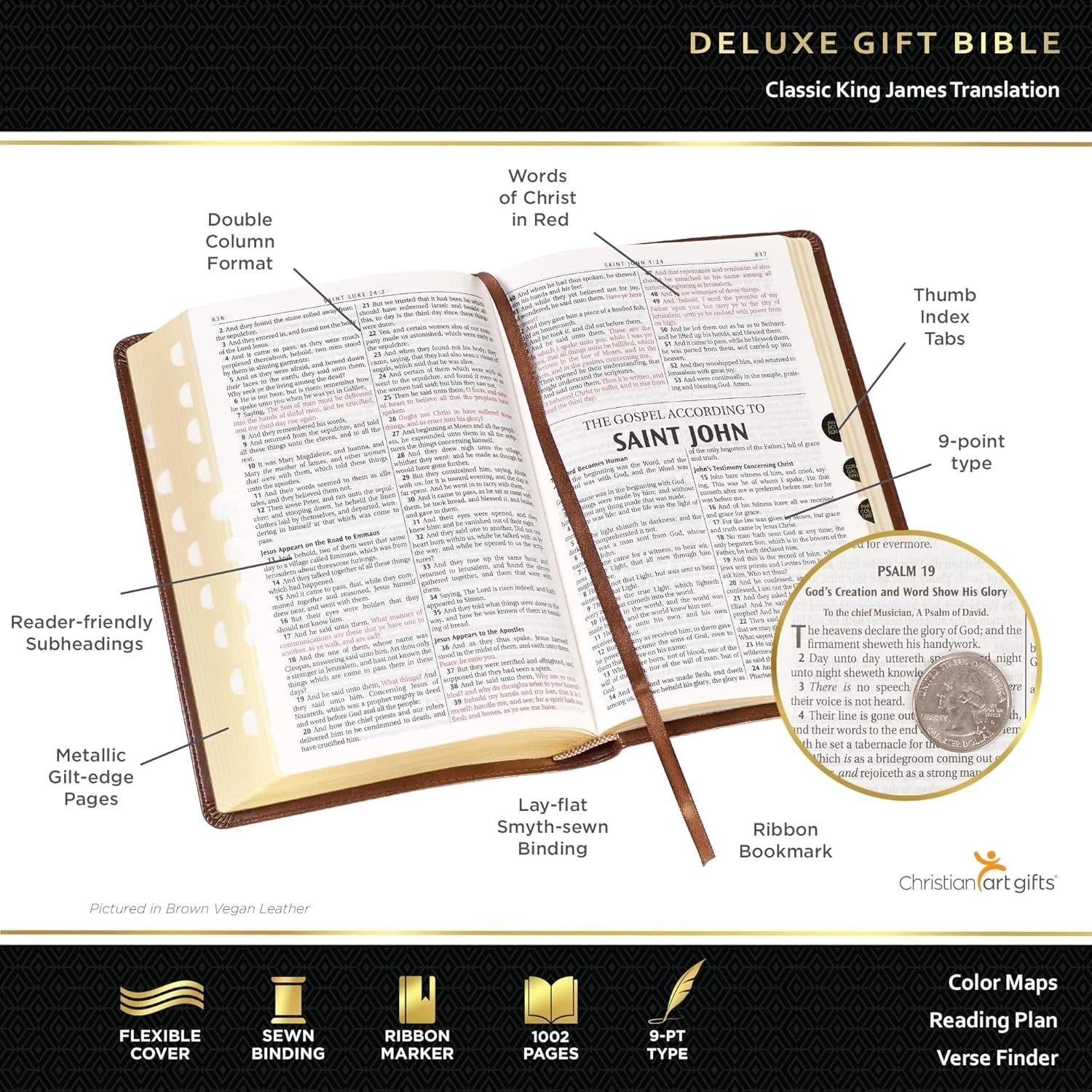 Medium Brown KJV Deluxe Bible with Thumb Index BRAND NEW in Shrink Wrap!!!