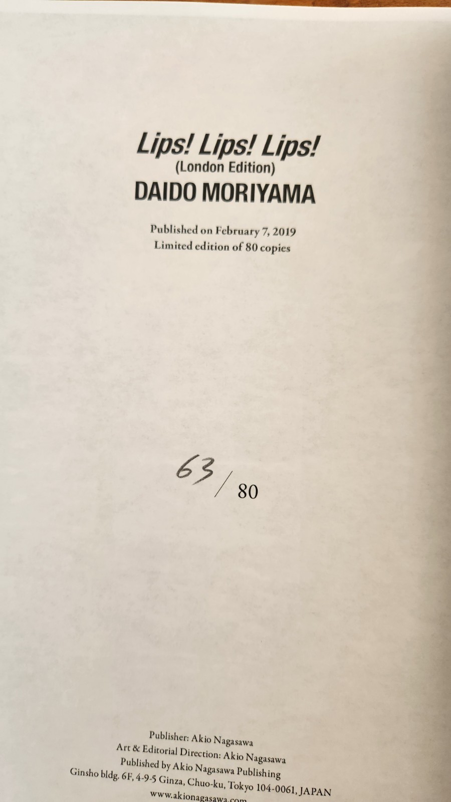 Signed Lips! Lips! Lips! (London Edition)Daido MORIYAMA