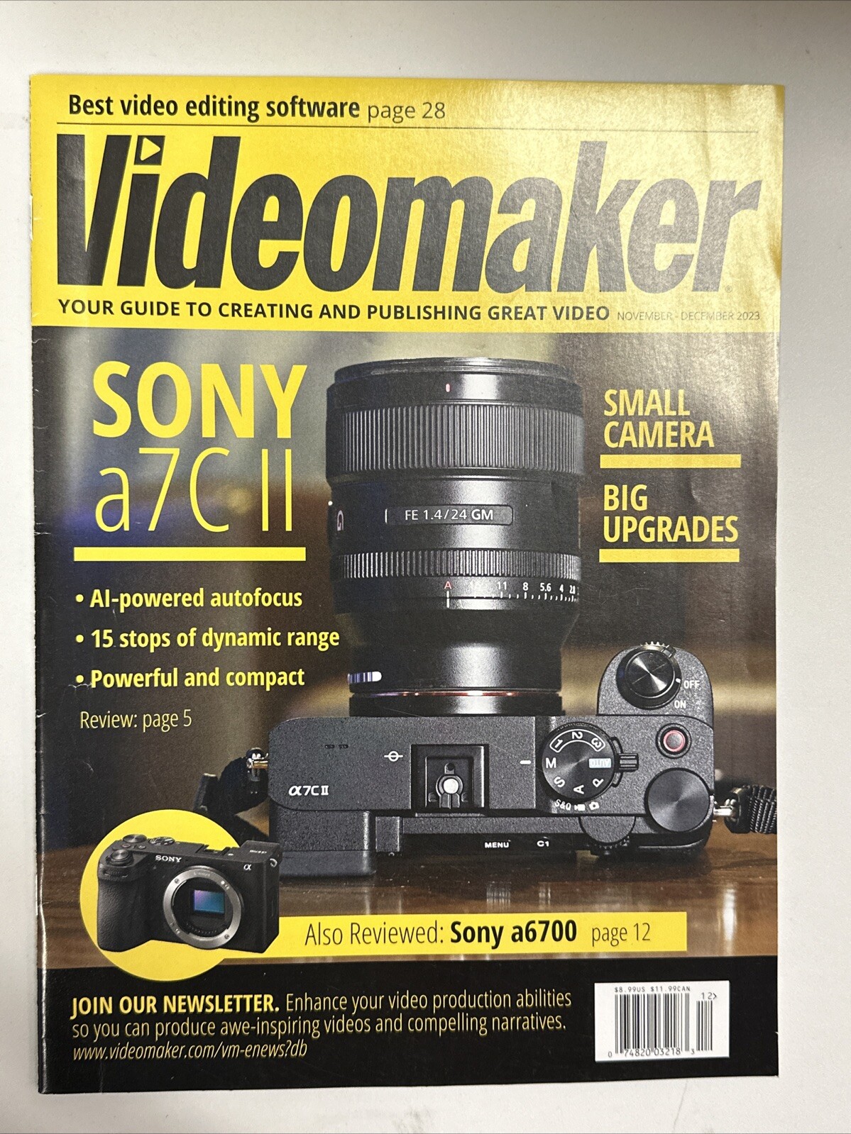 Video Maker Magazine Nov December 2023 Sony a 7C II
