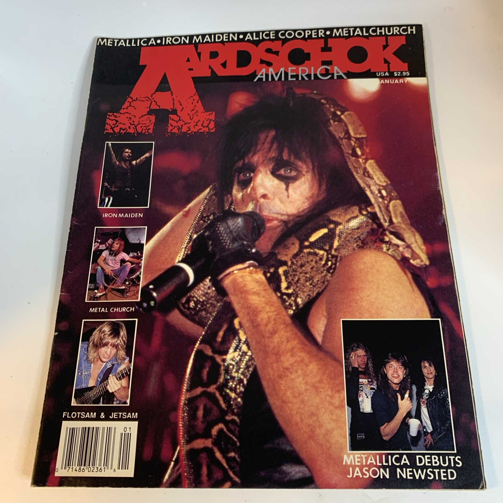 January 1986 Aardschok Magazine Alice Cooper Metallica Metal Church Iron Maiden