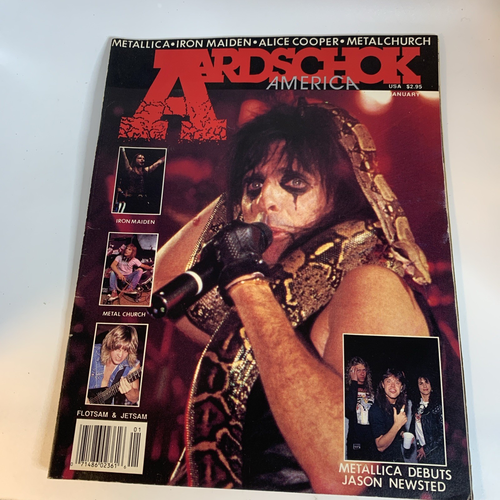 January 1986 Aardschok Magazine Alice Cooper Metallica Metal Church Iron Maiden