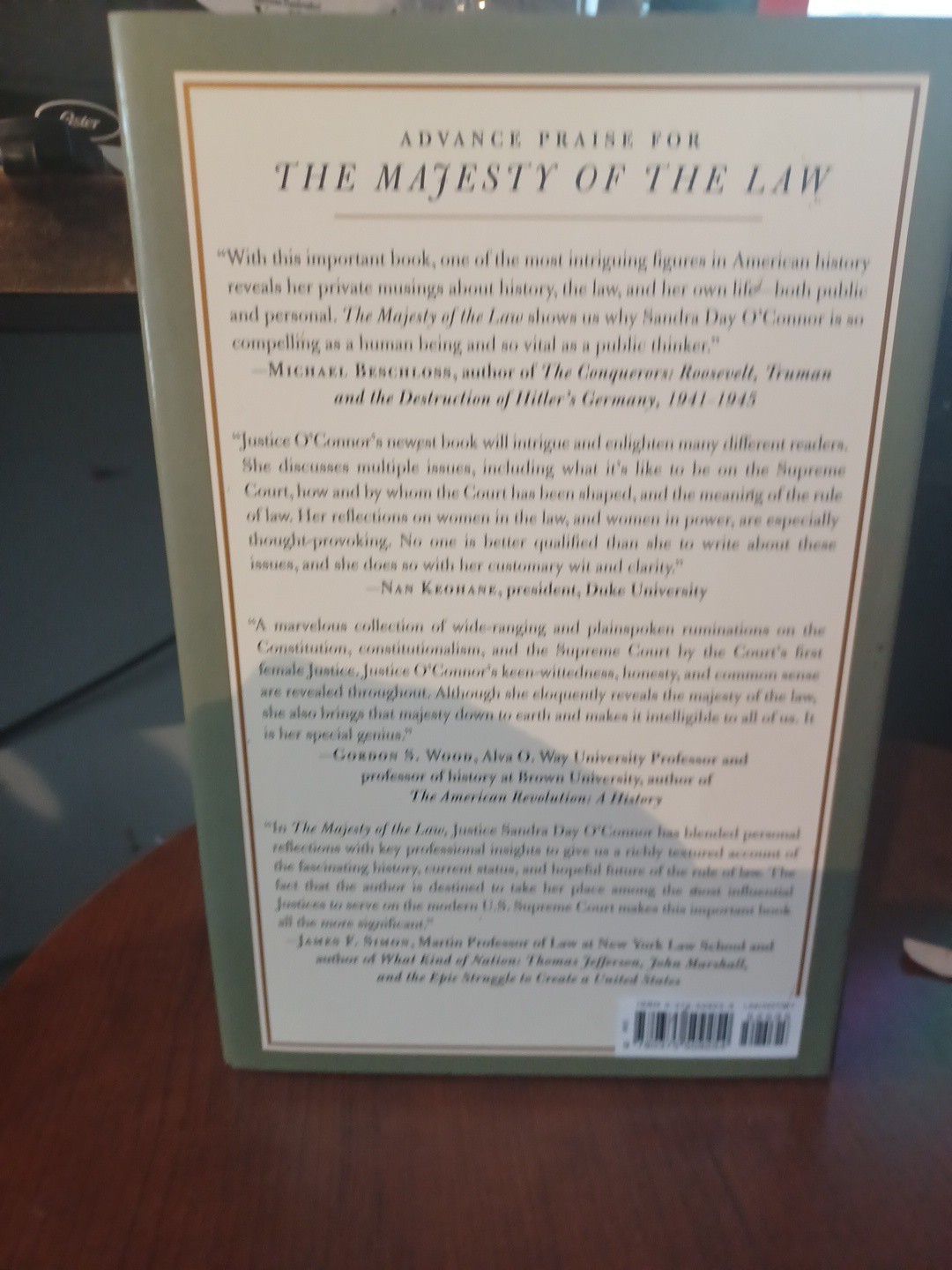 MAJESTY OF THE LAW. Sandra Day O’Connor. Signed. 1st Trade Ed. 2nd printing. GC