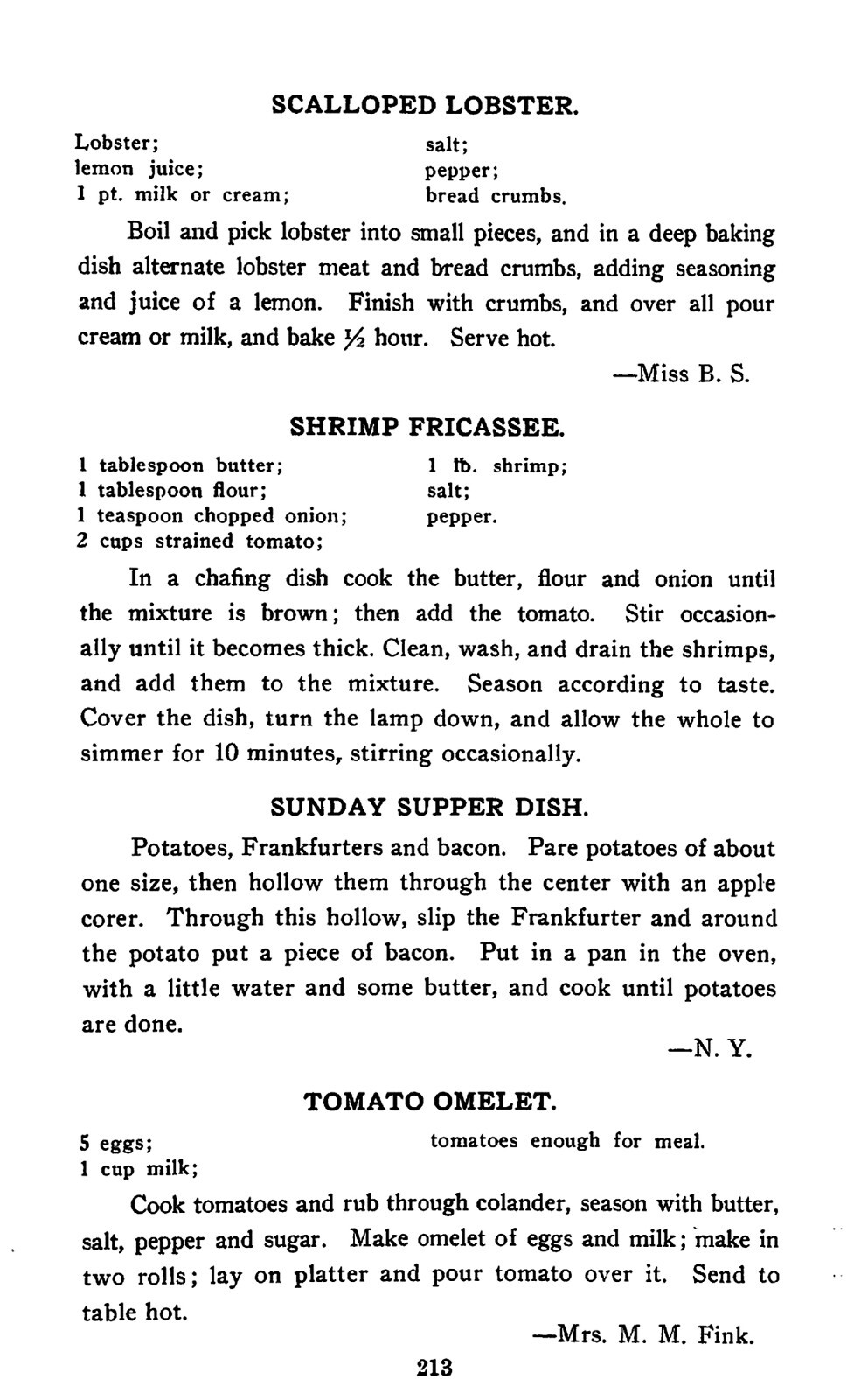 1909 Our Sisters Recipes 250 Pages