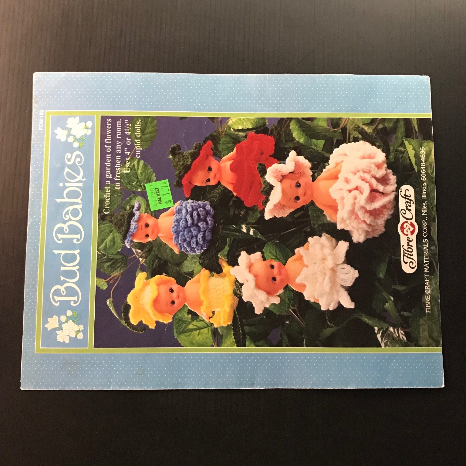 Bud Babies Crochet Pattern Book Fibre-Craft 1980 Cupid Doll Flowers